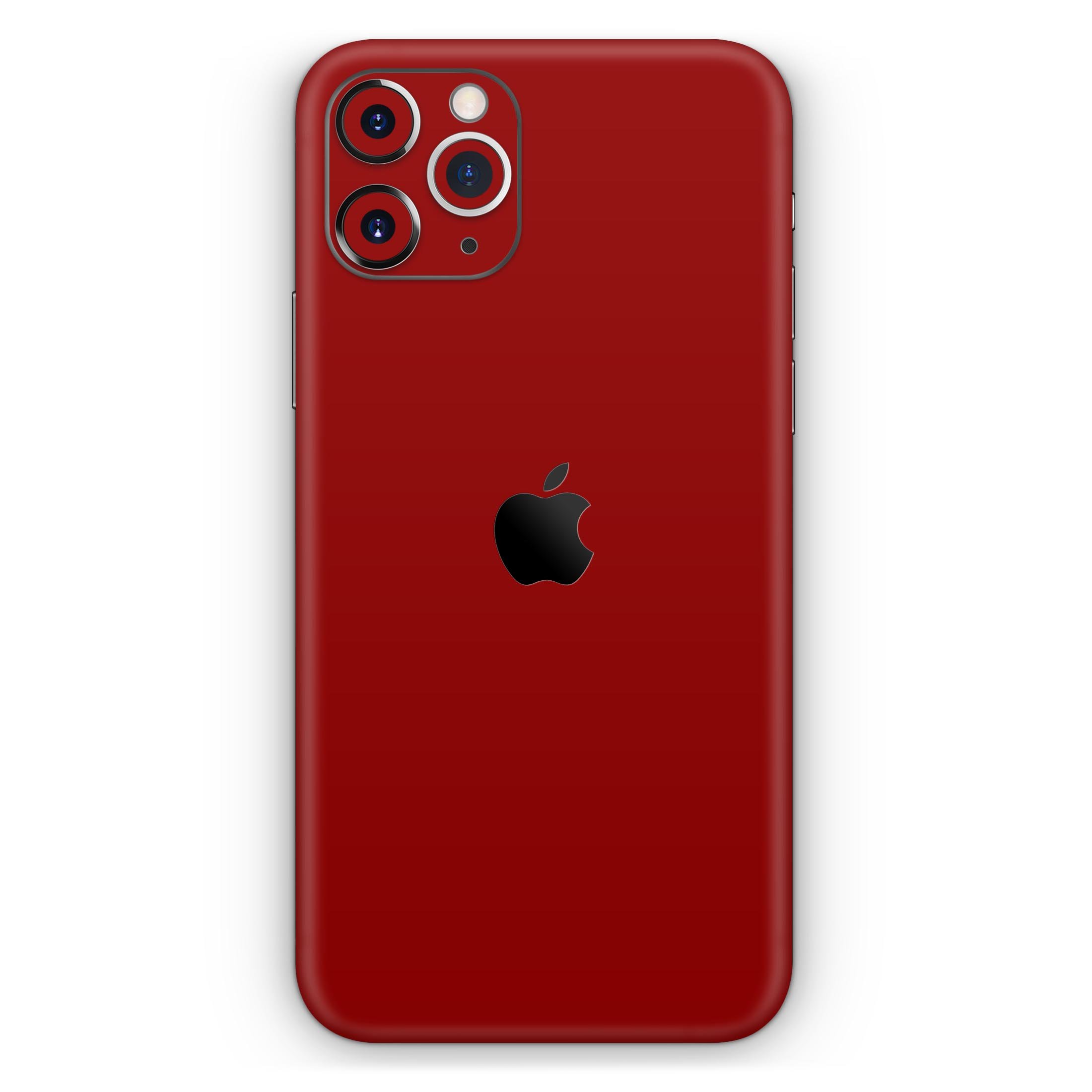 Solid Dark Red Skin-Kit for Apple iPhone 14 and 13, showcasing a sleek design and premium vinyl material.