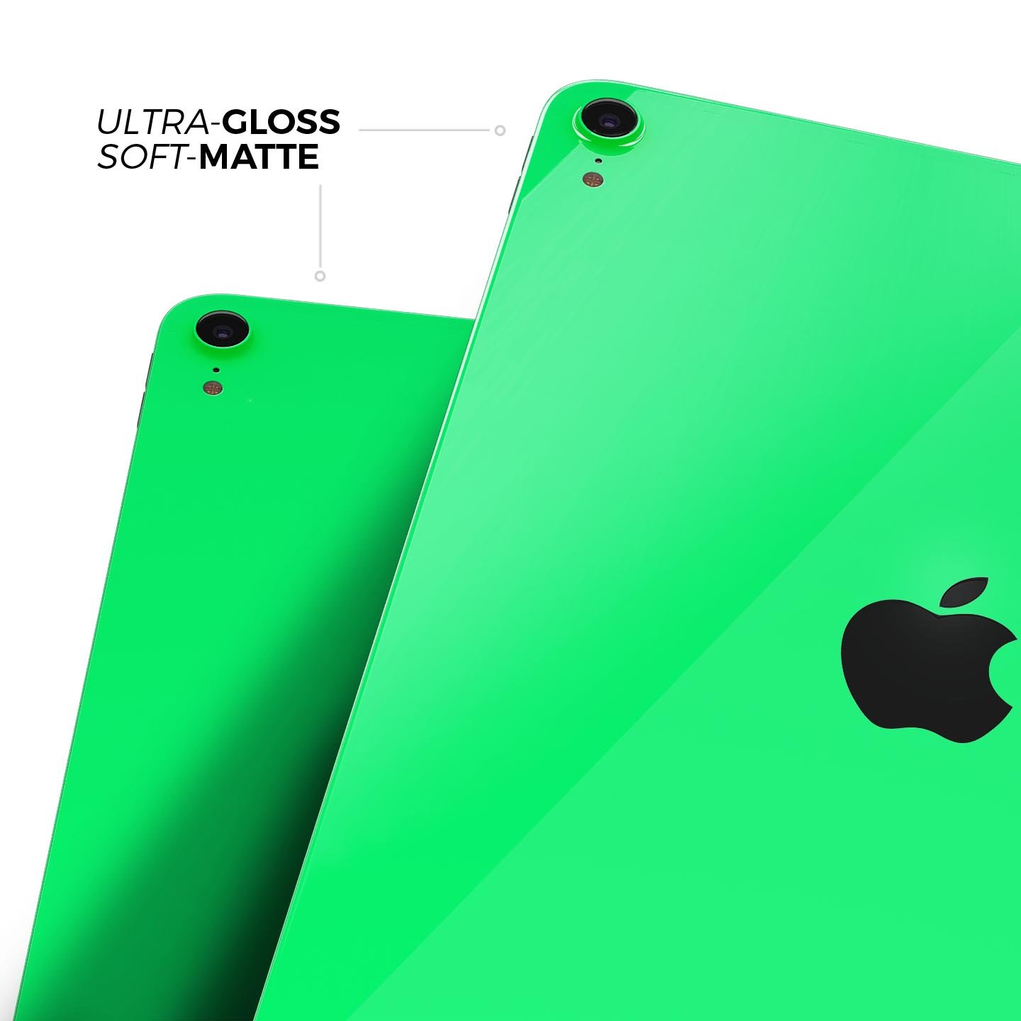 Solid Green V2 Full Body Skin Decal for Apple iPad Pro 12.9", showcasing its sleek design and premium 3M material.