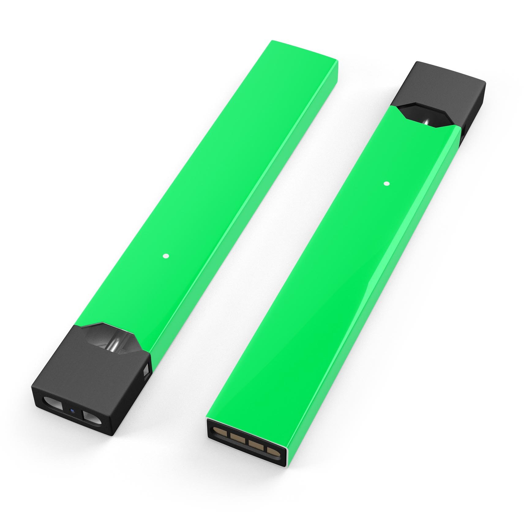 Solid Green V2 premium decal skin-wrap sticker designed for JUUL vaping device, showcasing vibrant green color and precise cut.