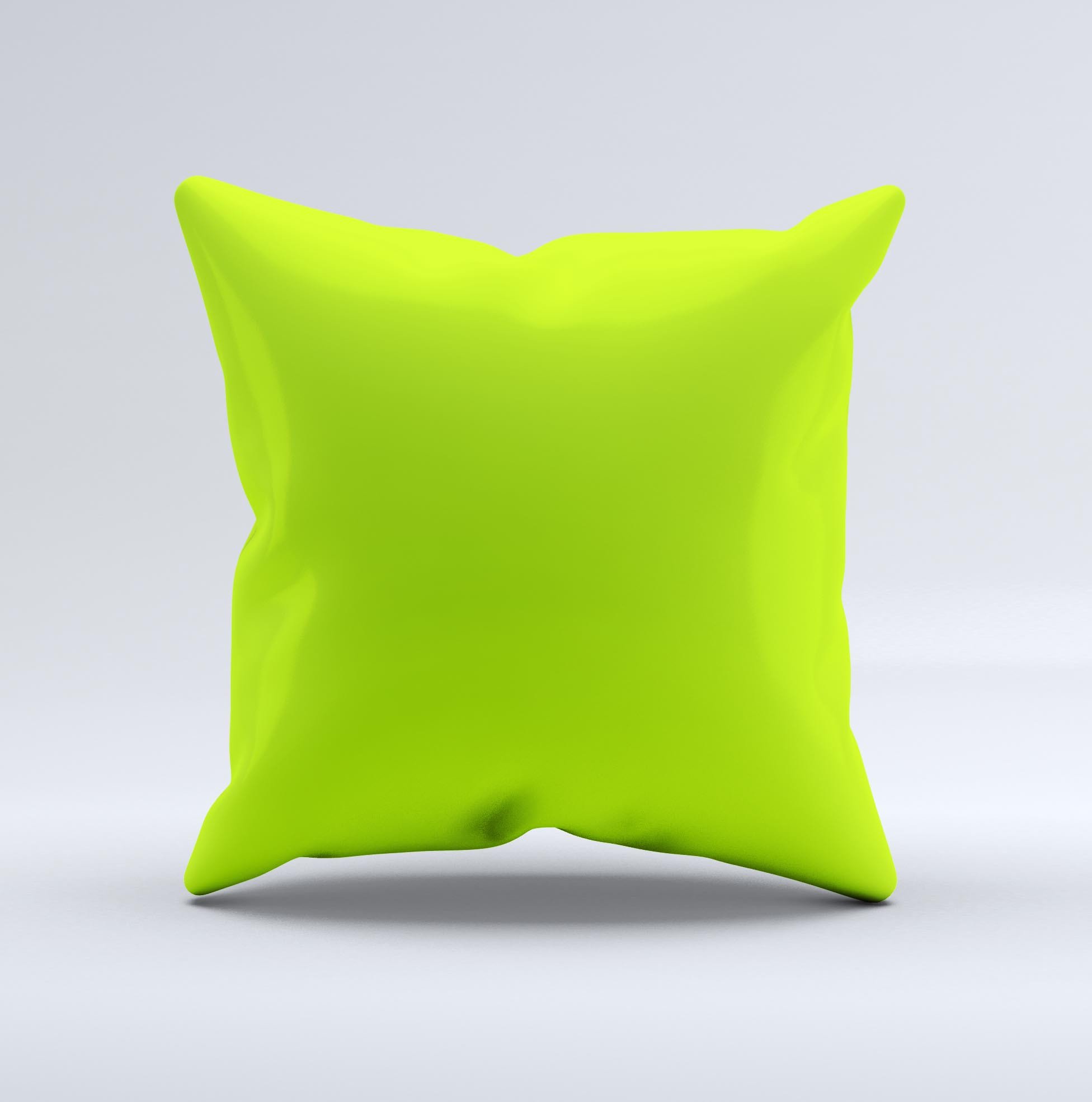 Solid Green V3 Ink-Fuzed Decorative Throw Pillow showcasing a rich green color with unique handmade graphic design.