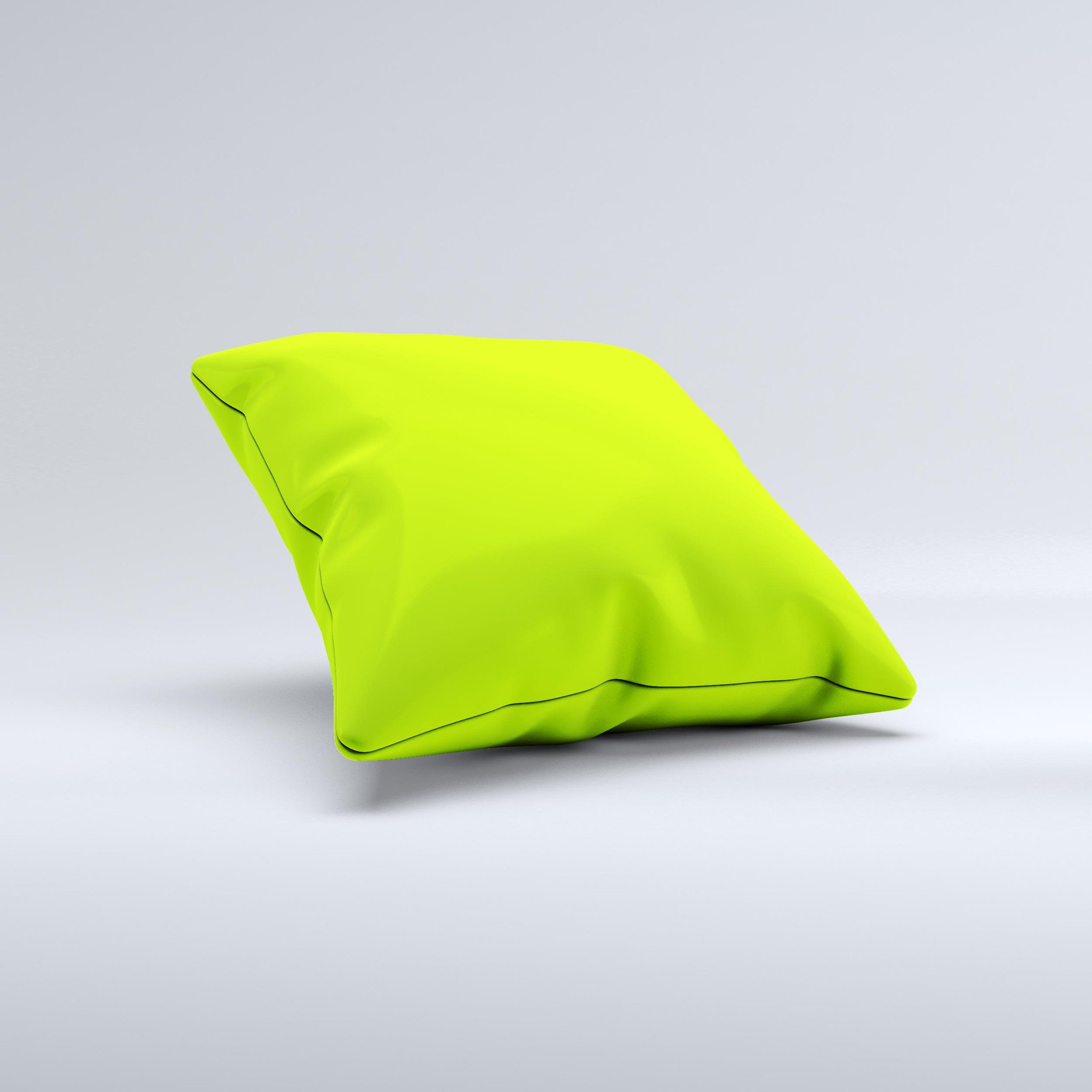 Solid Green V3 Ink-Fuzed Decorative Throw Pillow showcasing a rich green color with unique handmade graphic design.