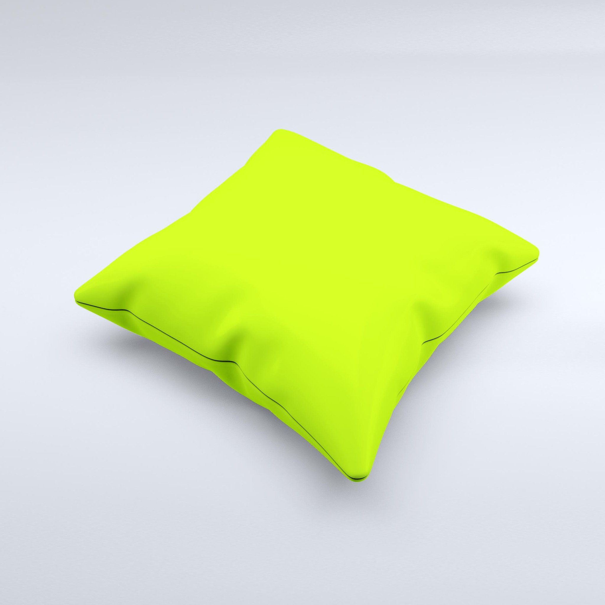 Solid Green V3 Ink-Fuzed Decorative Throw Pillow showcasing a rich green color with unique handmade graphic design.