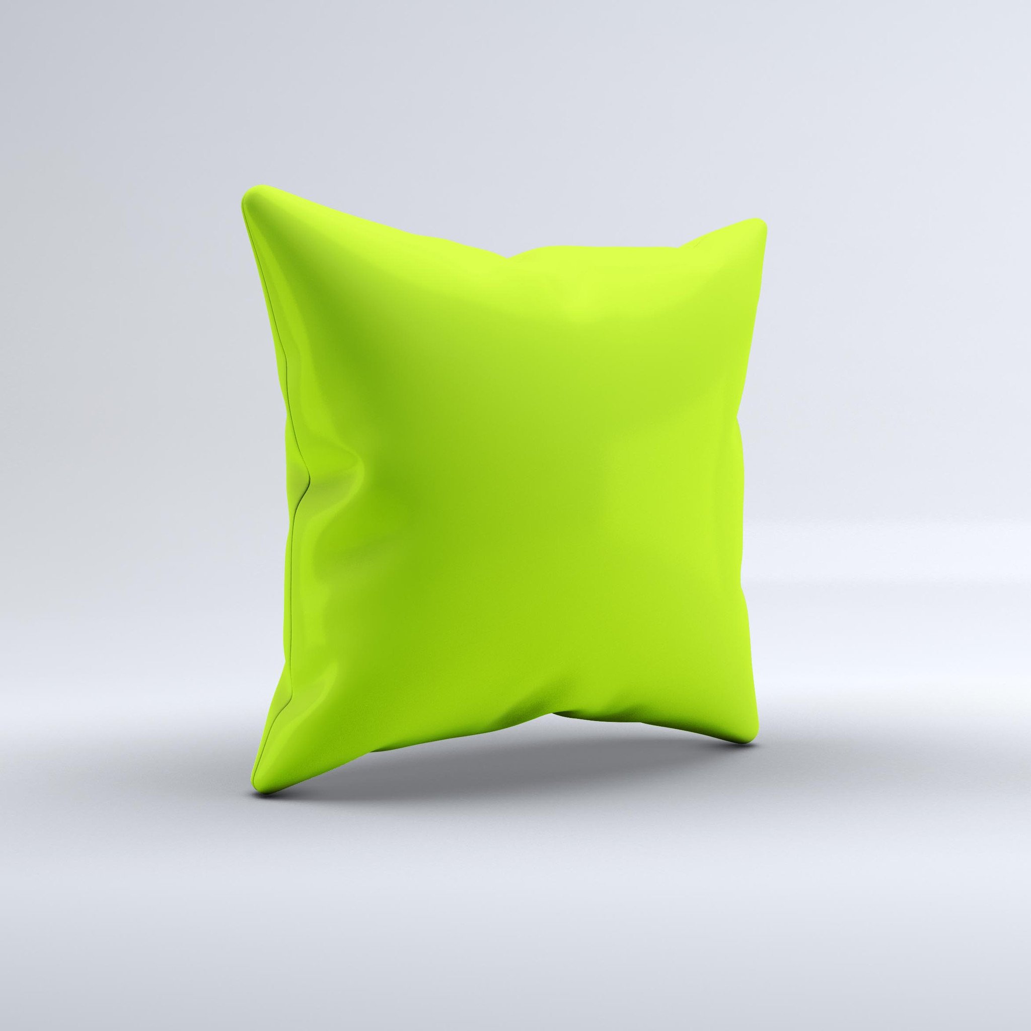 Solid Green V3 Ink-Fuzed Decorative Throw Pillow showcasing a rich green color with unique handmade graphic design.