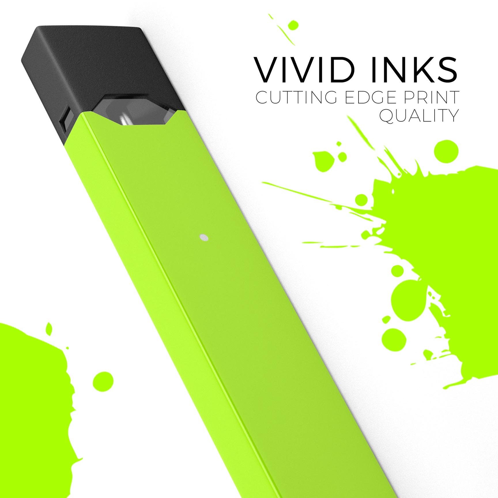 Solid Green V3 premium decal skin-wrap sticker designed for JUUL vaping device, showcasing its sleek design and protective features.