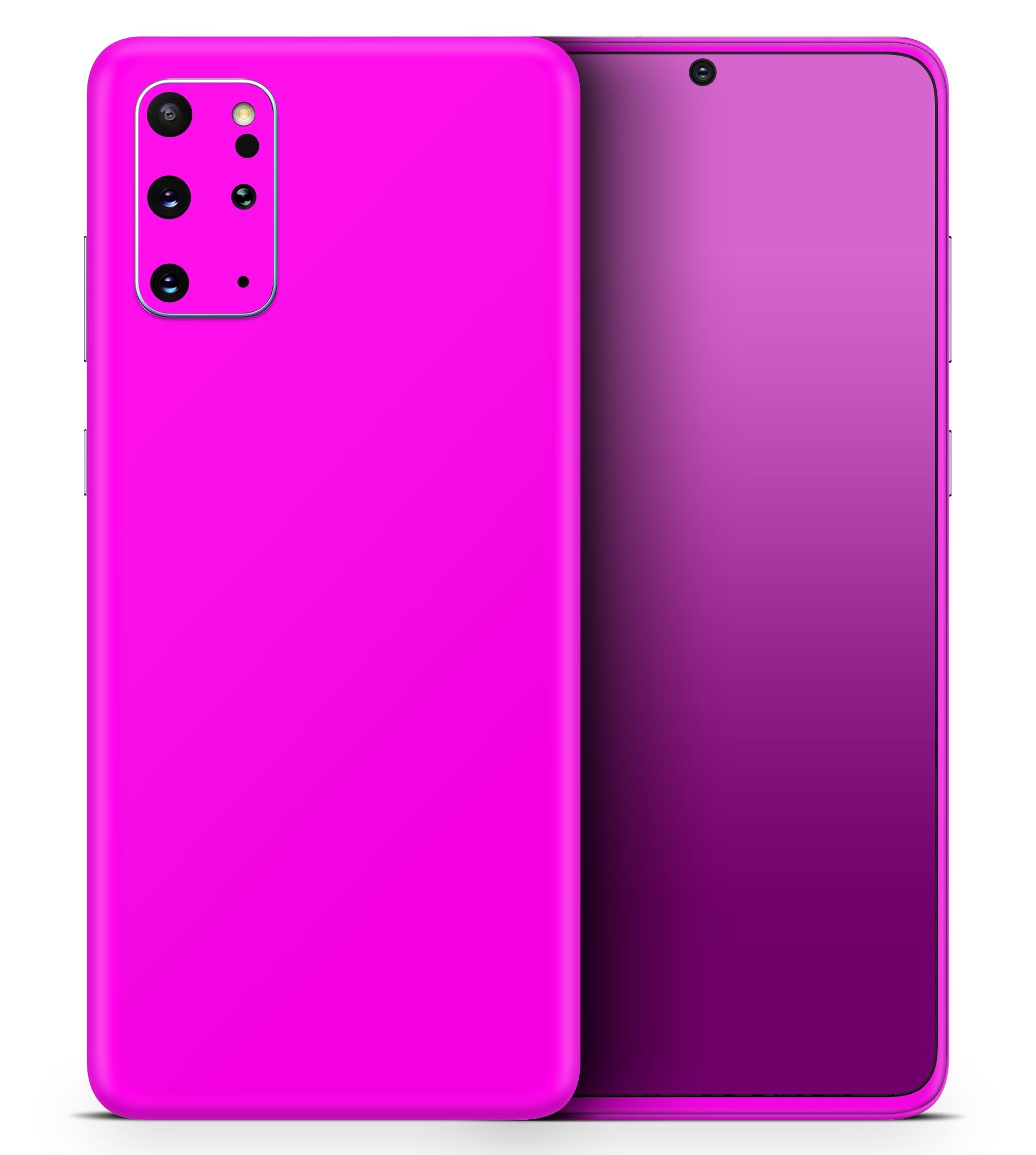 Solid Hot Pink V2 Skin-Kit for Samsung Galaxy S20, showcasing vibrant color and sleek design.