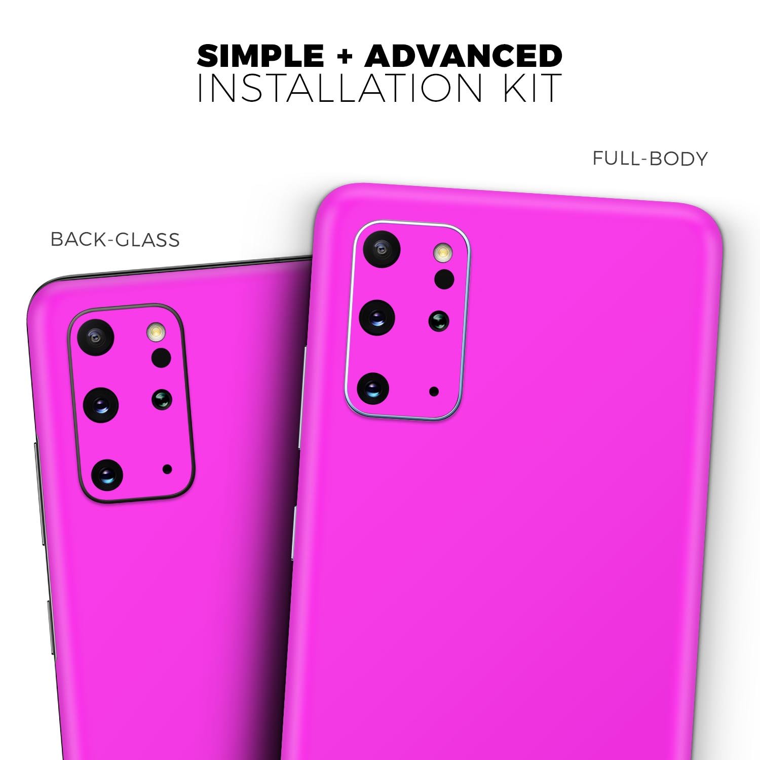 Solid Hot Pink V2 Skin-Kit for Samsung Galaxy S20, showcasing vibrant color and sleek design.