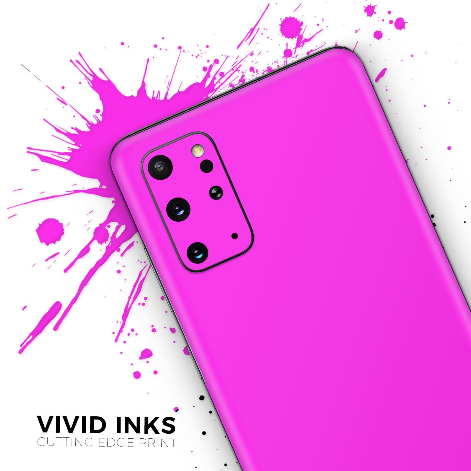 Solid Hot Pink V2 Skin-Kit for Samsung Galaxy S20, showcasing vibrant color and sleek design.