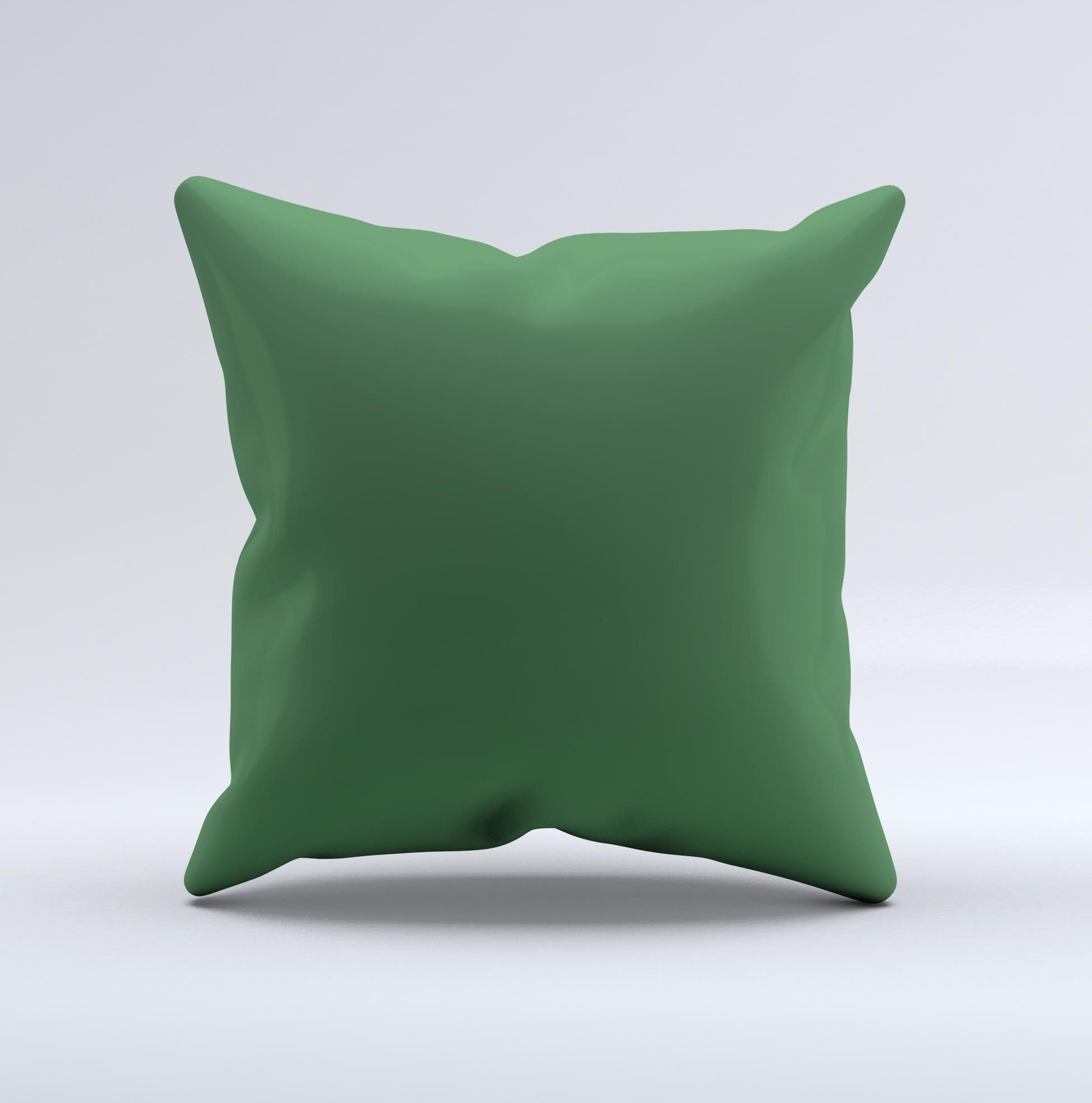 Solid Hunter Green Ink-Fuzed Decorative Throw Pillow with high thread count fabric and unique handmade design.