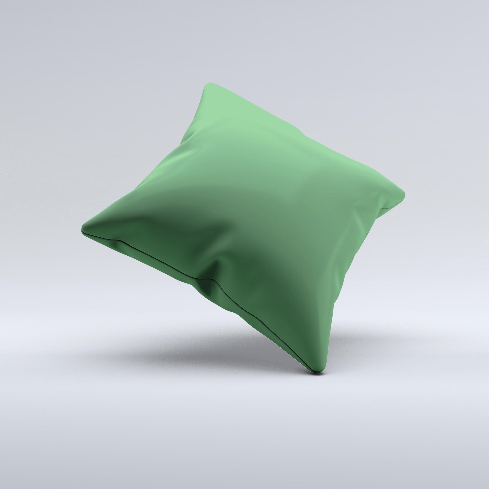 Solid Hunter Green Ink-Fuzed Decorative Throw Pillow with high thread count fabric and unique handmade design.