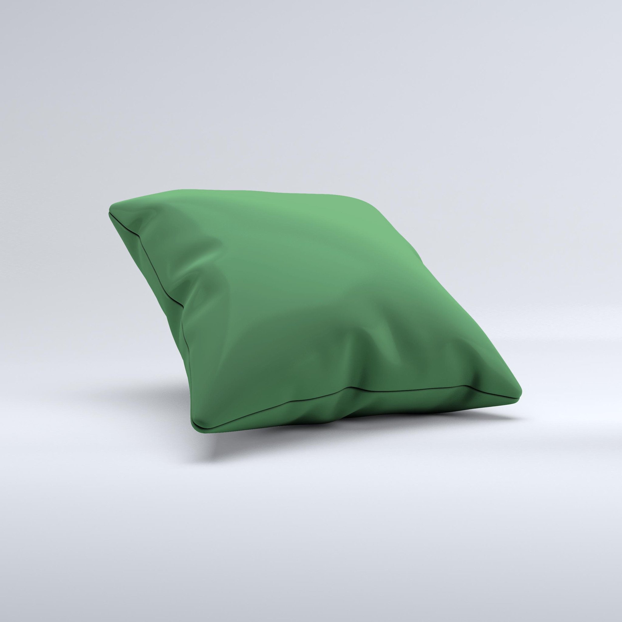 Solid Hunter Green Ink-Fuzed Decorative Throw Pillow with high thread count fabric and unique handmade design.