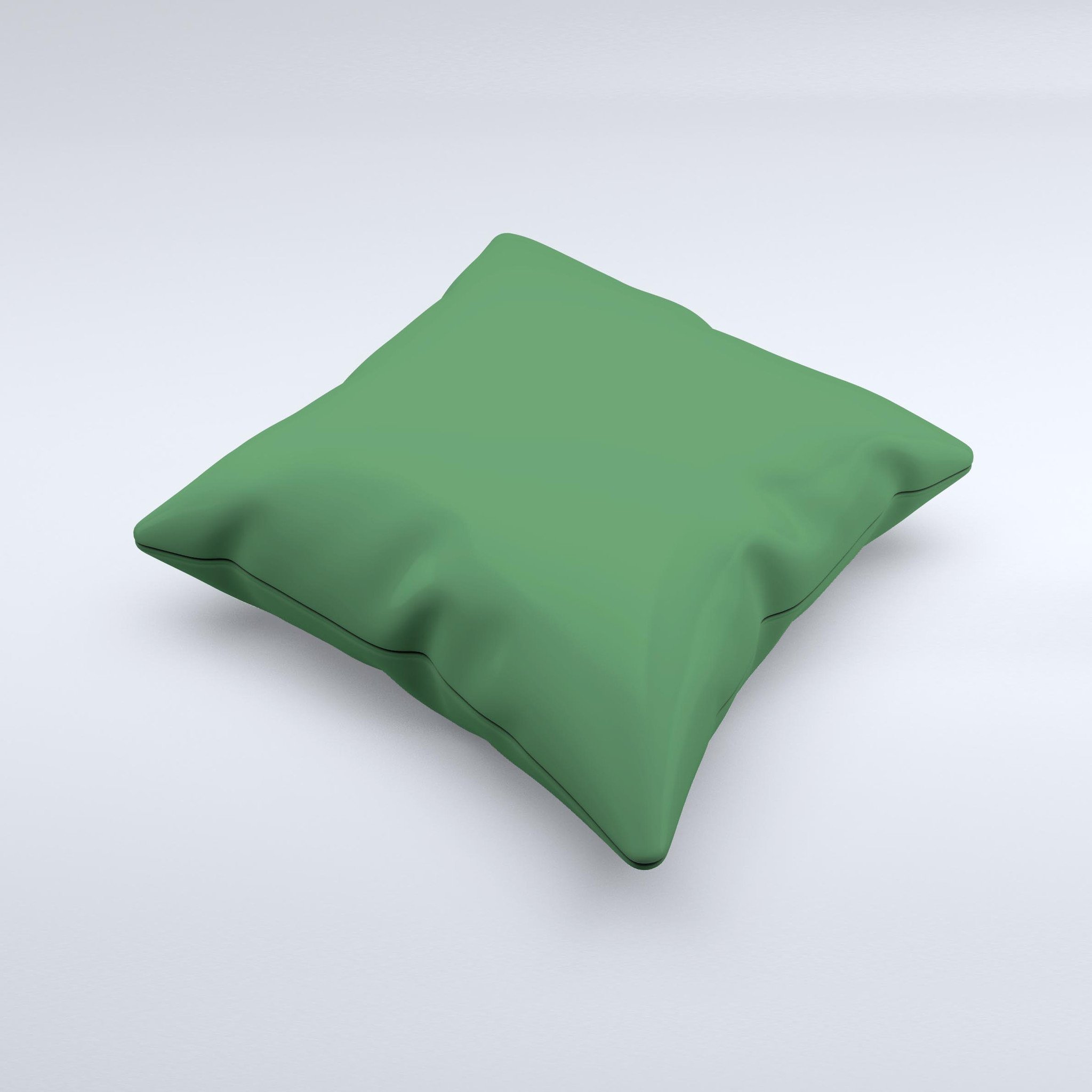 Solid Hunter Green Ink-Fuzed Decorative Throw Pillow with high thread count fabric and unique handmade design.