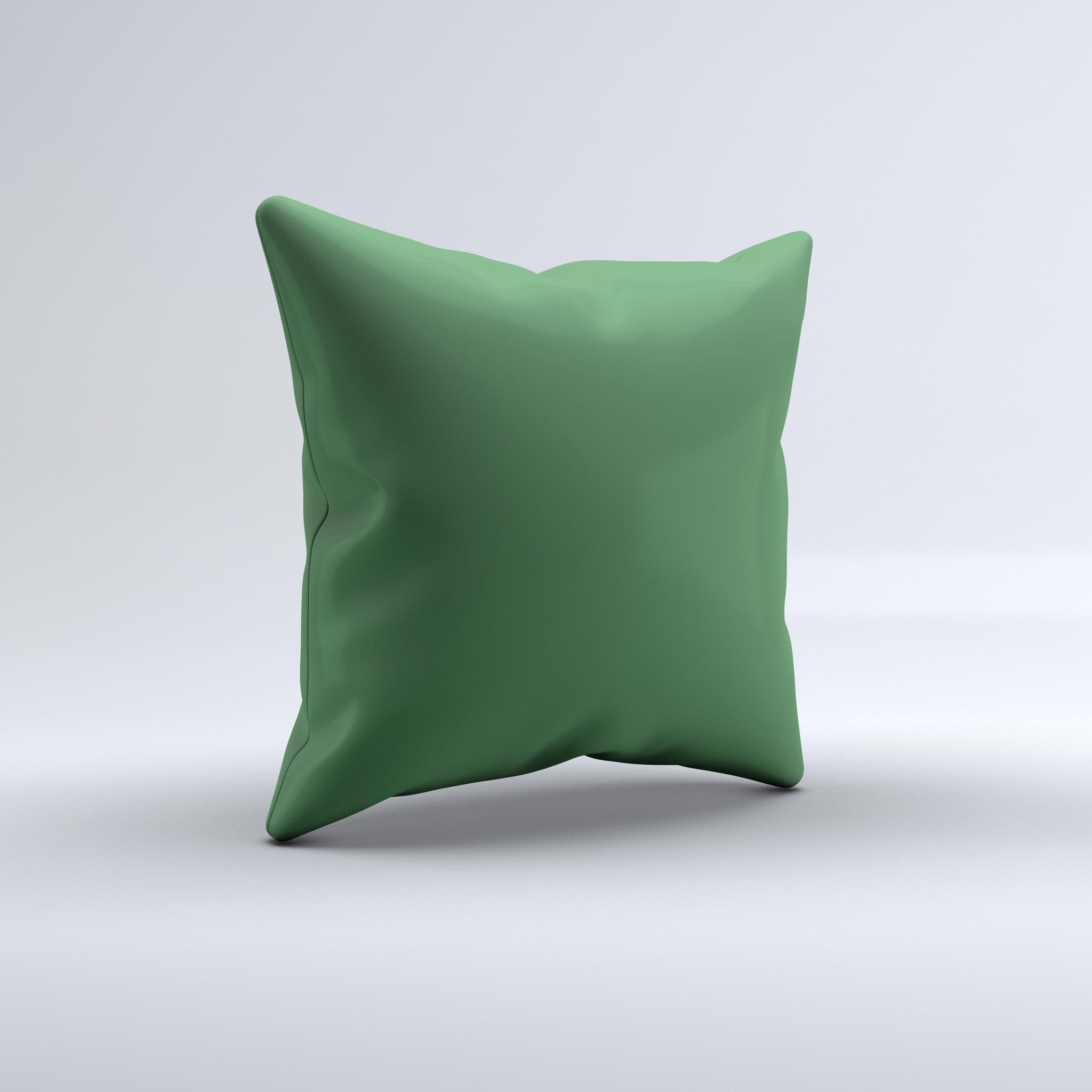 Solid Hunter Green Ink-Fuzed Decorative Throw Pillow with high thread count fabric and unique handmade design.