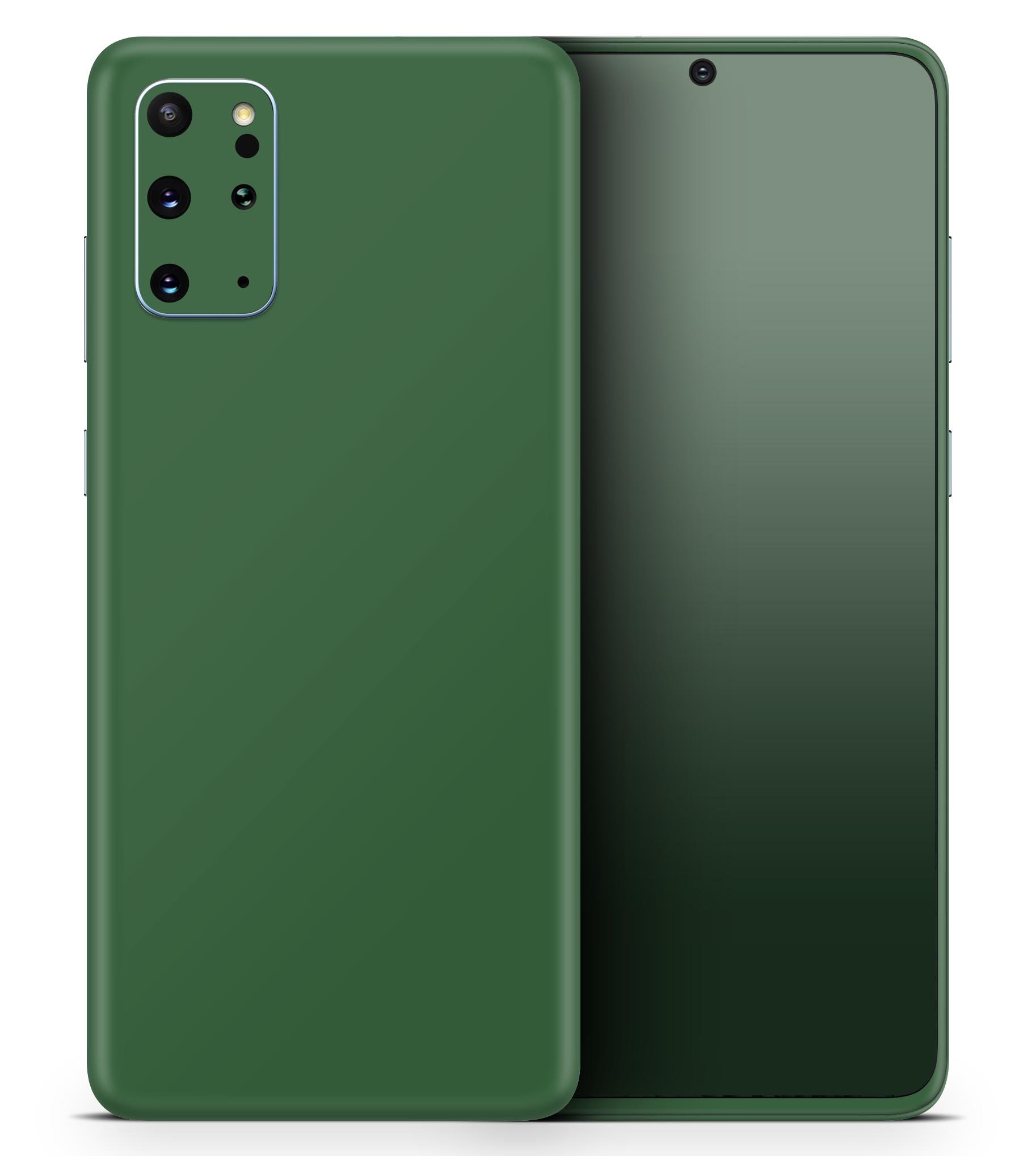 Solid Hunter Green Skin-Kit for Samsung Galaxy S20, showcasing a sleek design and premium vinyl material.