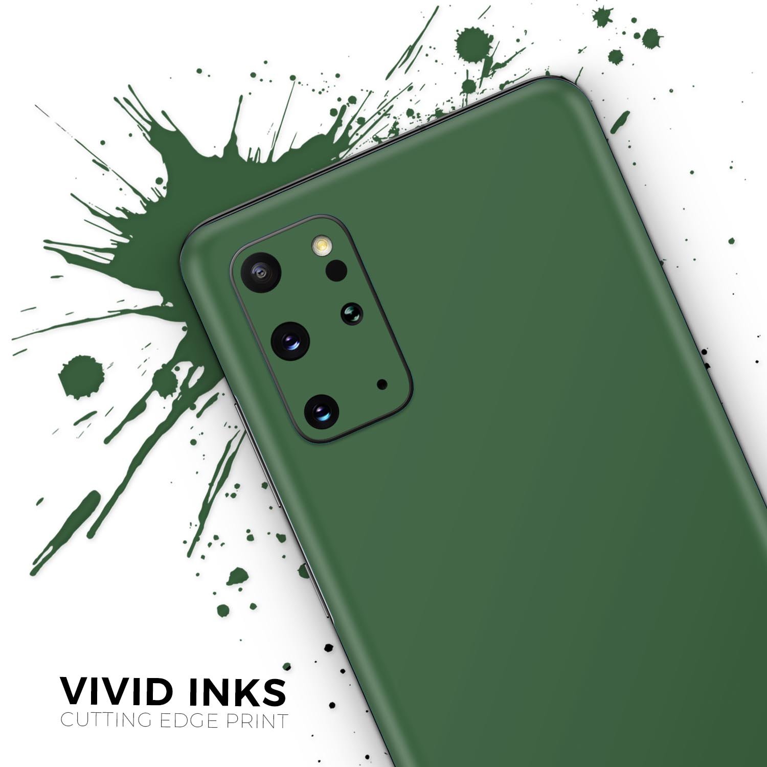 Solid Hunter Green Skin-Kit for Samsung Galaxy S20, showcasing a sleek design and premium vinyl material.