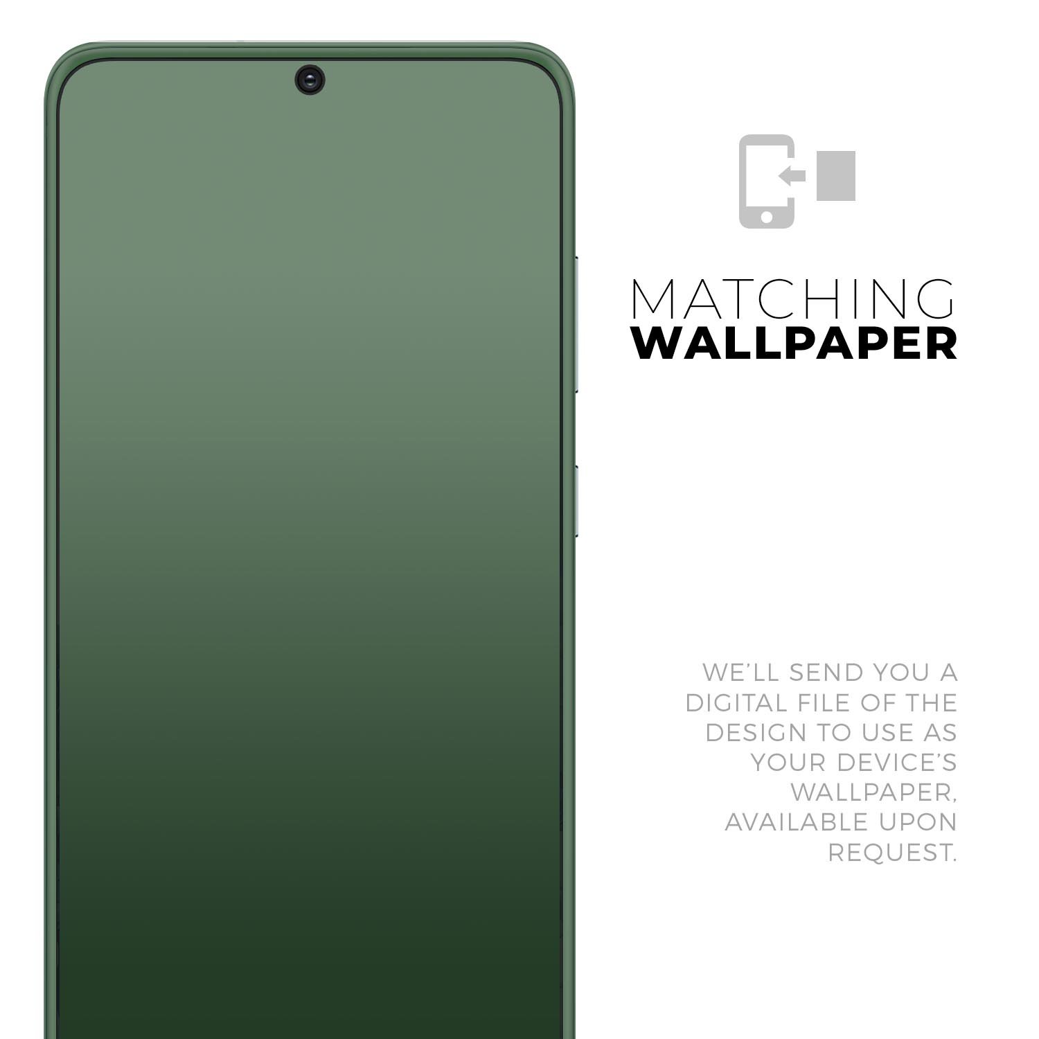 Solid Hunter Green Skin-Kit for Samsung Galaxy S20, showcasing a sleek design and premium vinyl material.