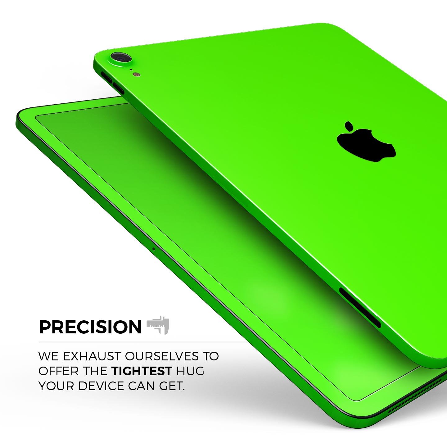 Solid Lime Green V2 skin decal for Apple iPad Pro, showcasing vibrant color and premium 3M material.