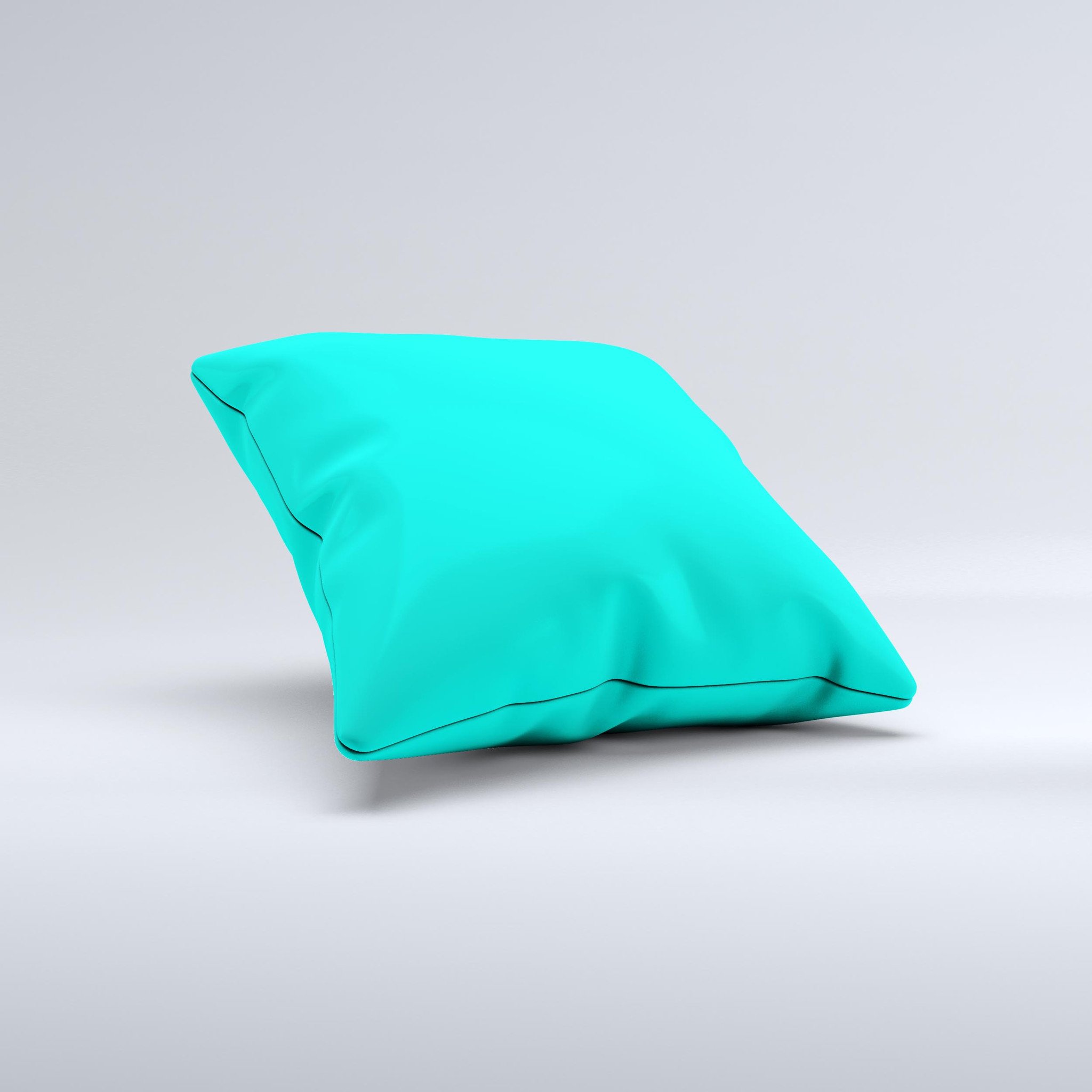 Solid Mint V2 Ink-Fuzed Decorative Throw Pillow showcasing a unique handmade design with high thread count fabric.