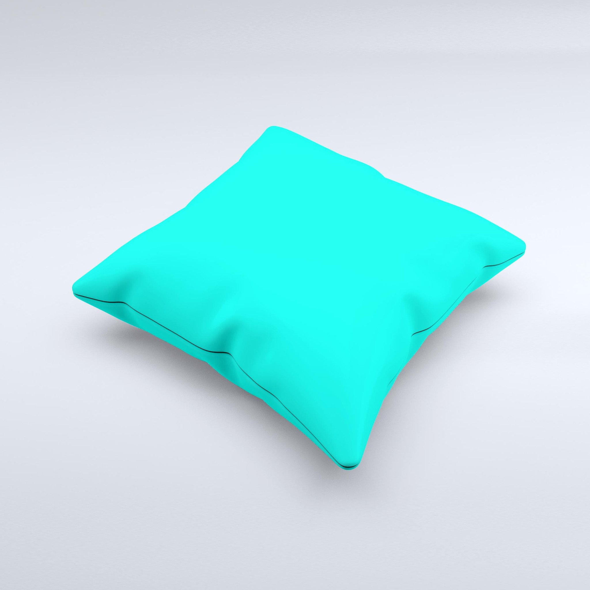 Solid Mint V2 Ink-Fuzed Decorative Throw Pillow showcasing a unique handmade design with high thread count fabric.