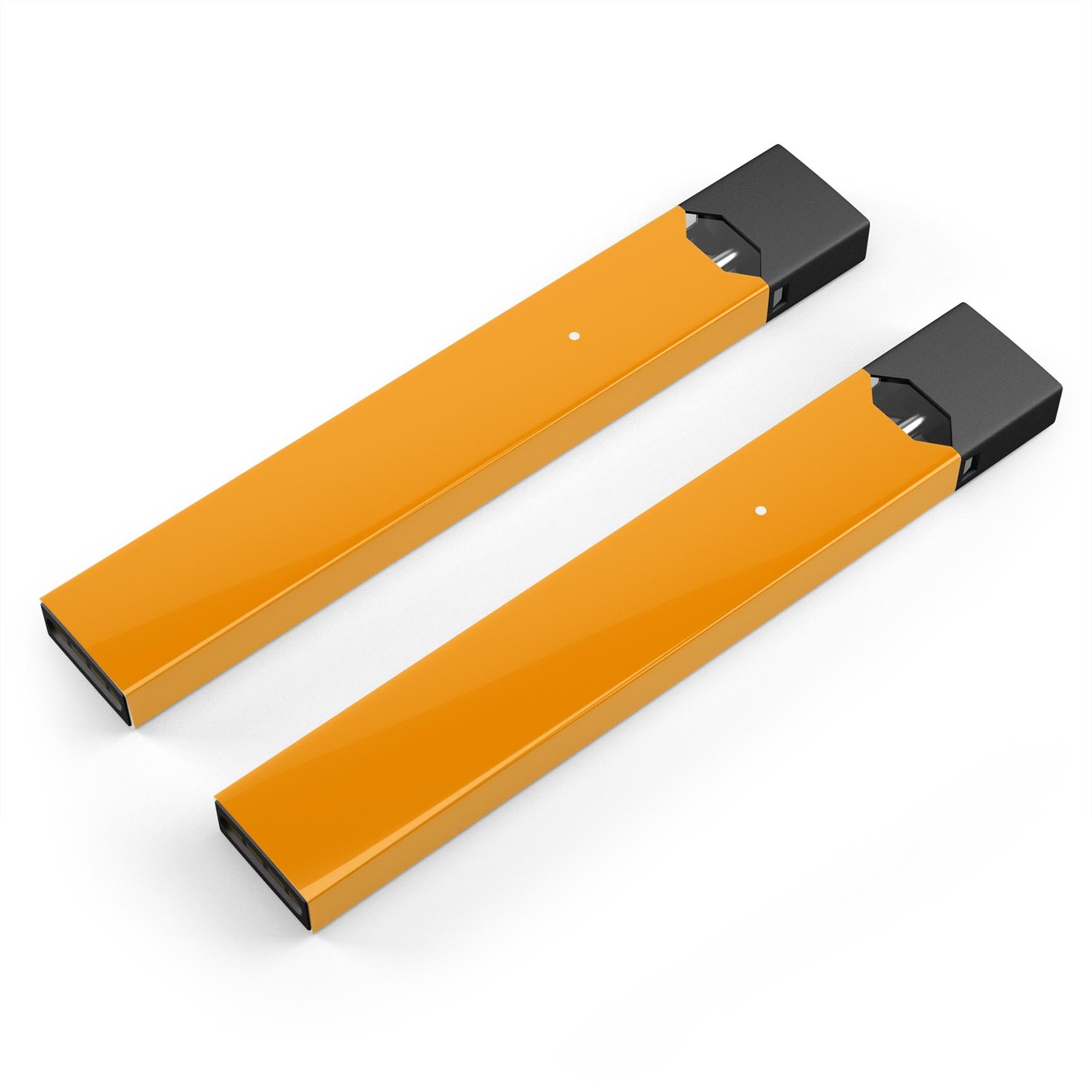 Solid orange premium decal skin-wrap sticker designed for JUUL vaping device, showcasing vibrant color and precise cut.