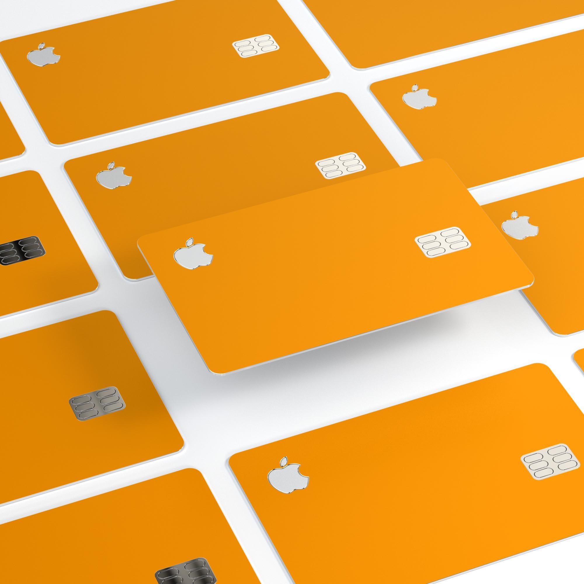 Solid Orange Premium Protective Decal Skin-Kit for Apple Card, showcasing vibrant orange color and sleek design.