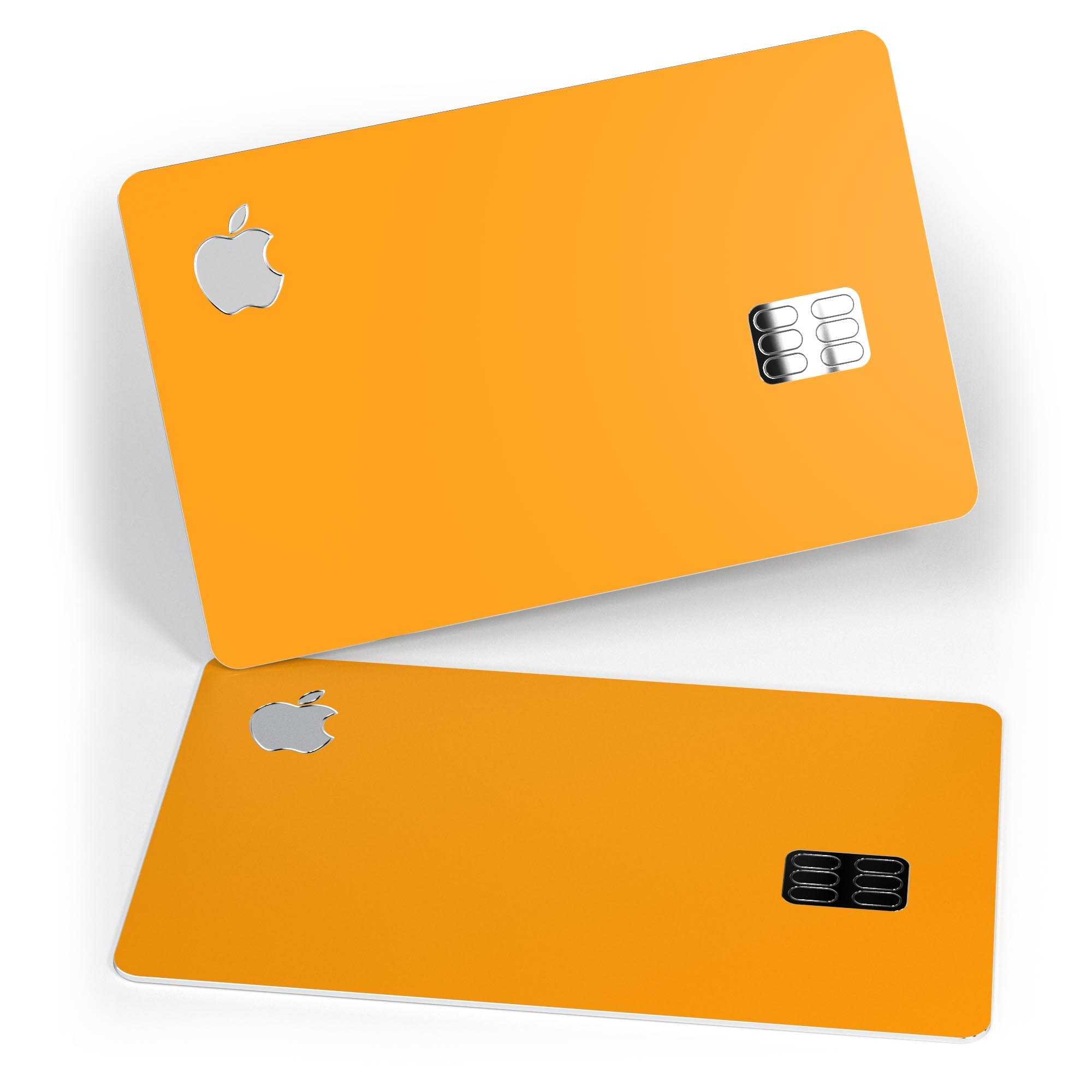 Solid Orange Premium Protective Decal Skin-Kit for Apple Card, showcasing vibrant orange color and sleek design.