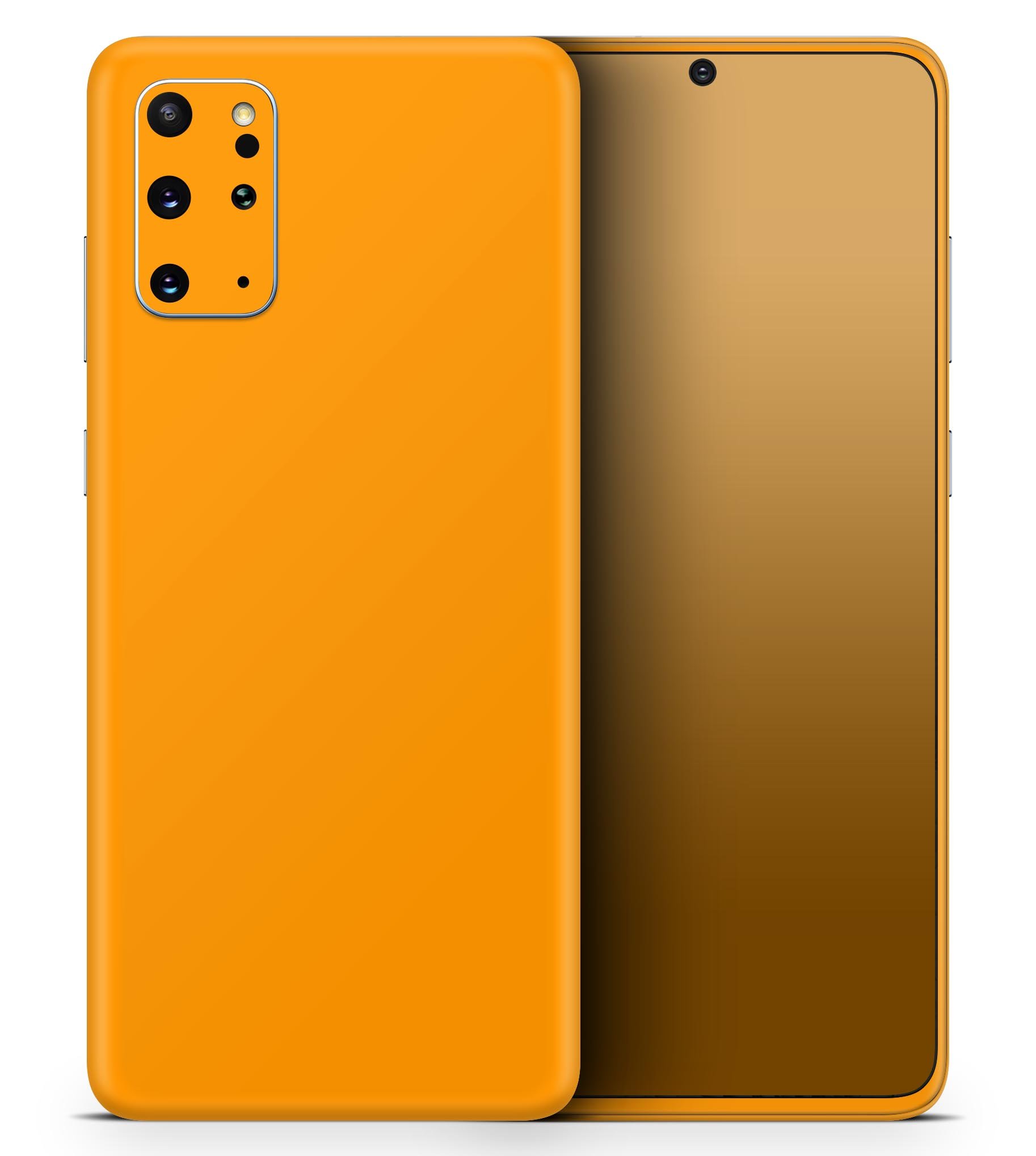 Solid Orange Skin-Kit for Samsung Galaxy S20, showcasing vibrant color and sleek design.