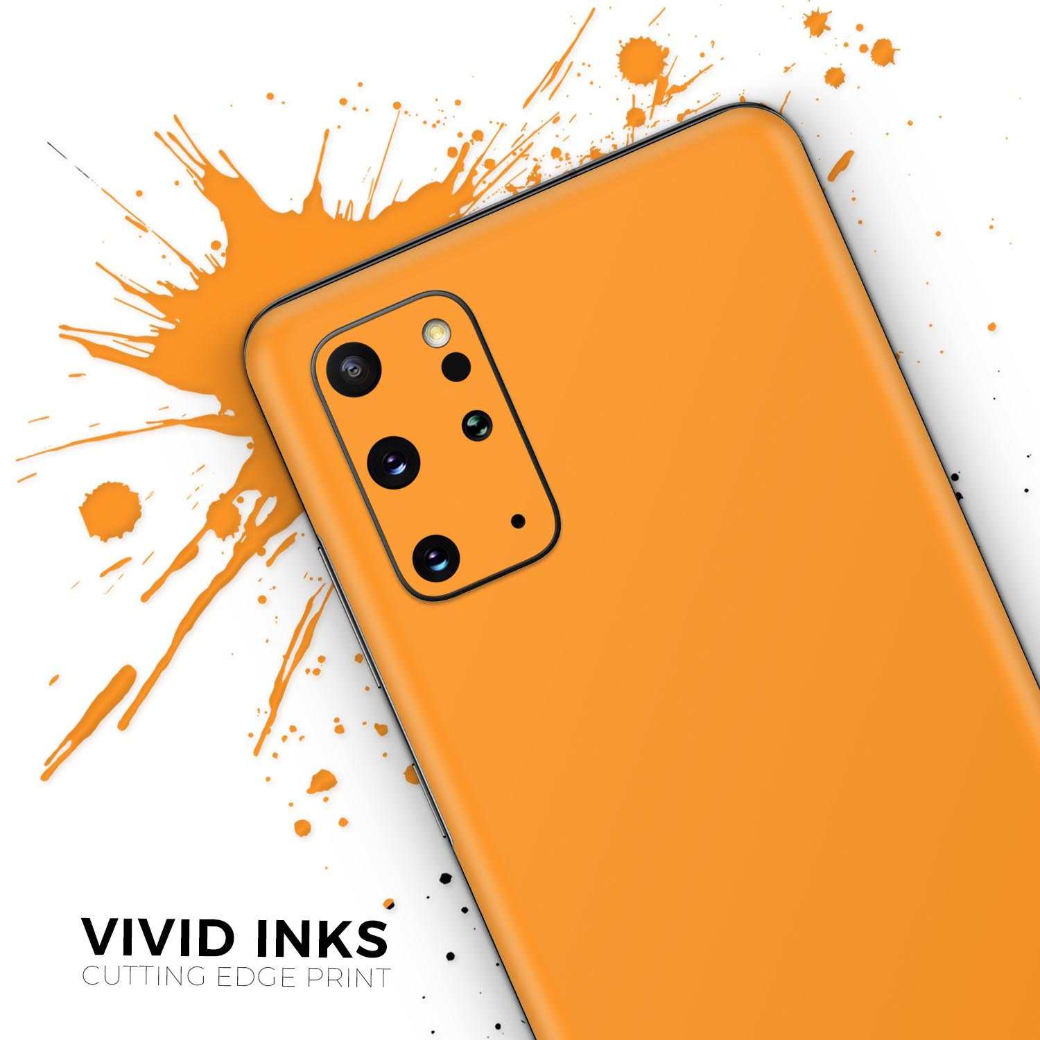 Solid Orange Skin-Kit for Samsung Galaxy S20, showcasing vibrant color and sleek design.