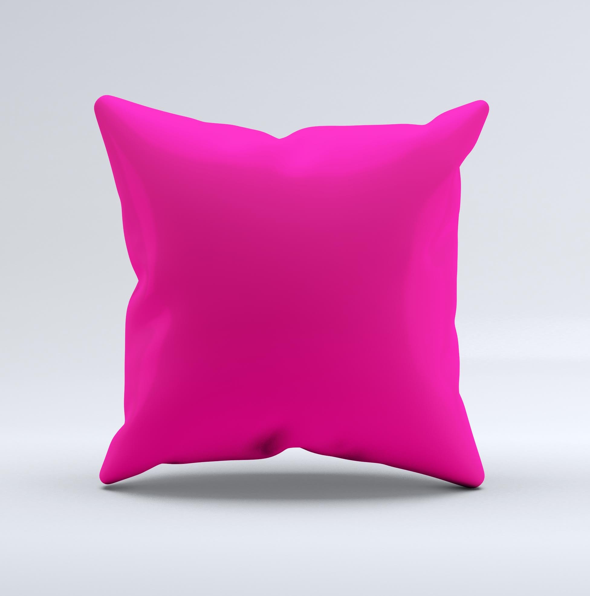 Solid Pink V2 Ink-Fuzed Decorative Throw Pillow showcasing a vibrant pink color and high-quality fabric, handcrafted in Virginia.