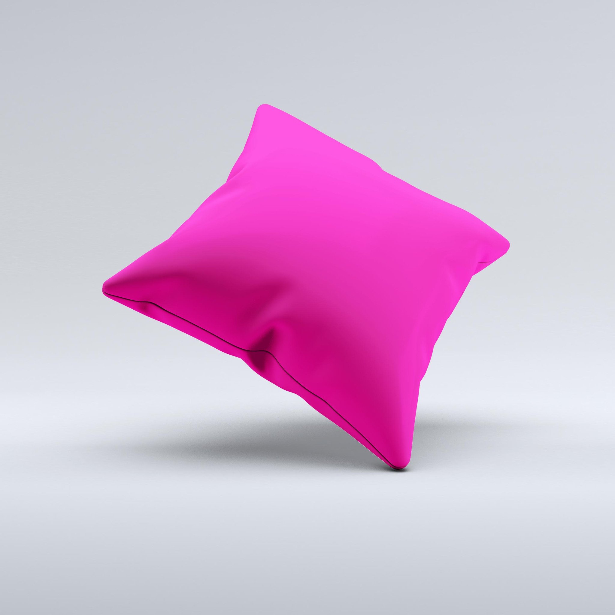 Solid Pink V2 Ink-Fuzed Decorative Throw Pillow showcasing a vibrant pink color and high-quality fabric, handcrafted in Virginia.