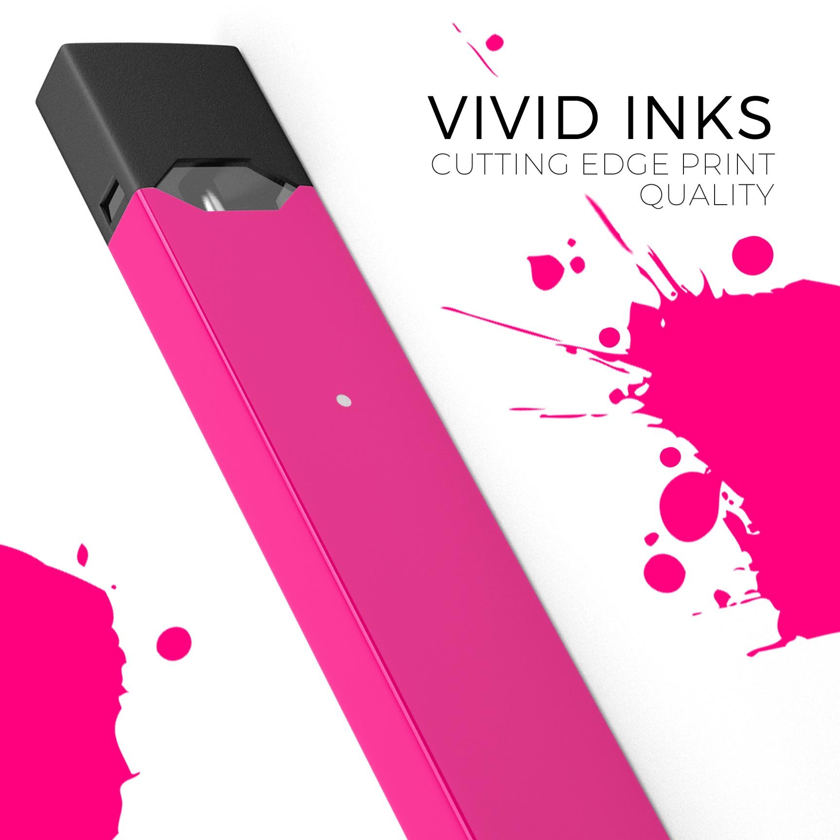 Solid Pink V2 skin-wrap sticker designed for JUUL vaping device, showcasing vibrant color and precision cut.