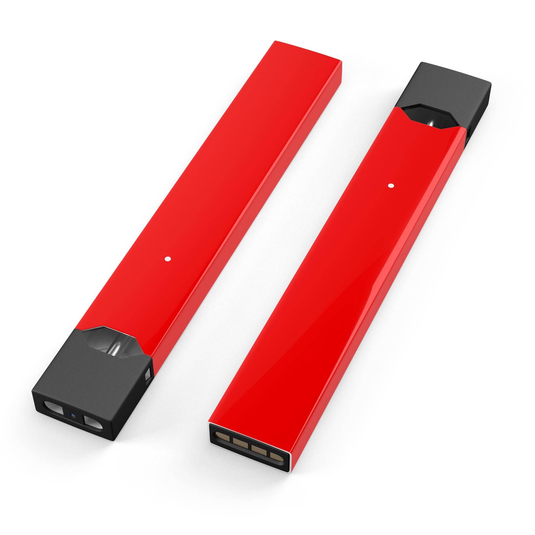 Solid Red Premium Decal Protective Skin-Wrap Sticker designed for JUUL vaping device, showcasing vibrant color and precise fit.