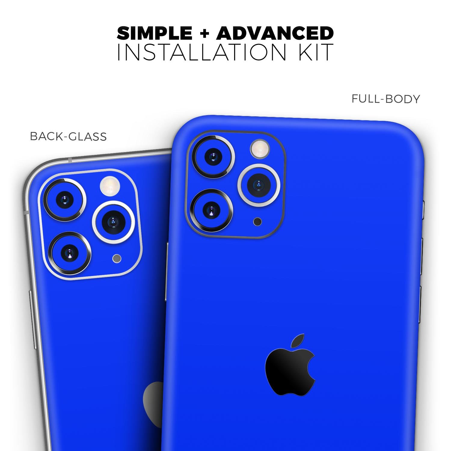 Solid Royal Blue Skin-Kit for Apple iPhone 14 and 13, showcasing a sleek design and premium vinyl material.