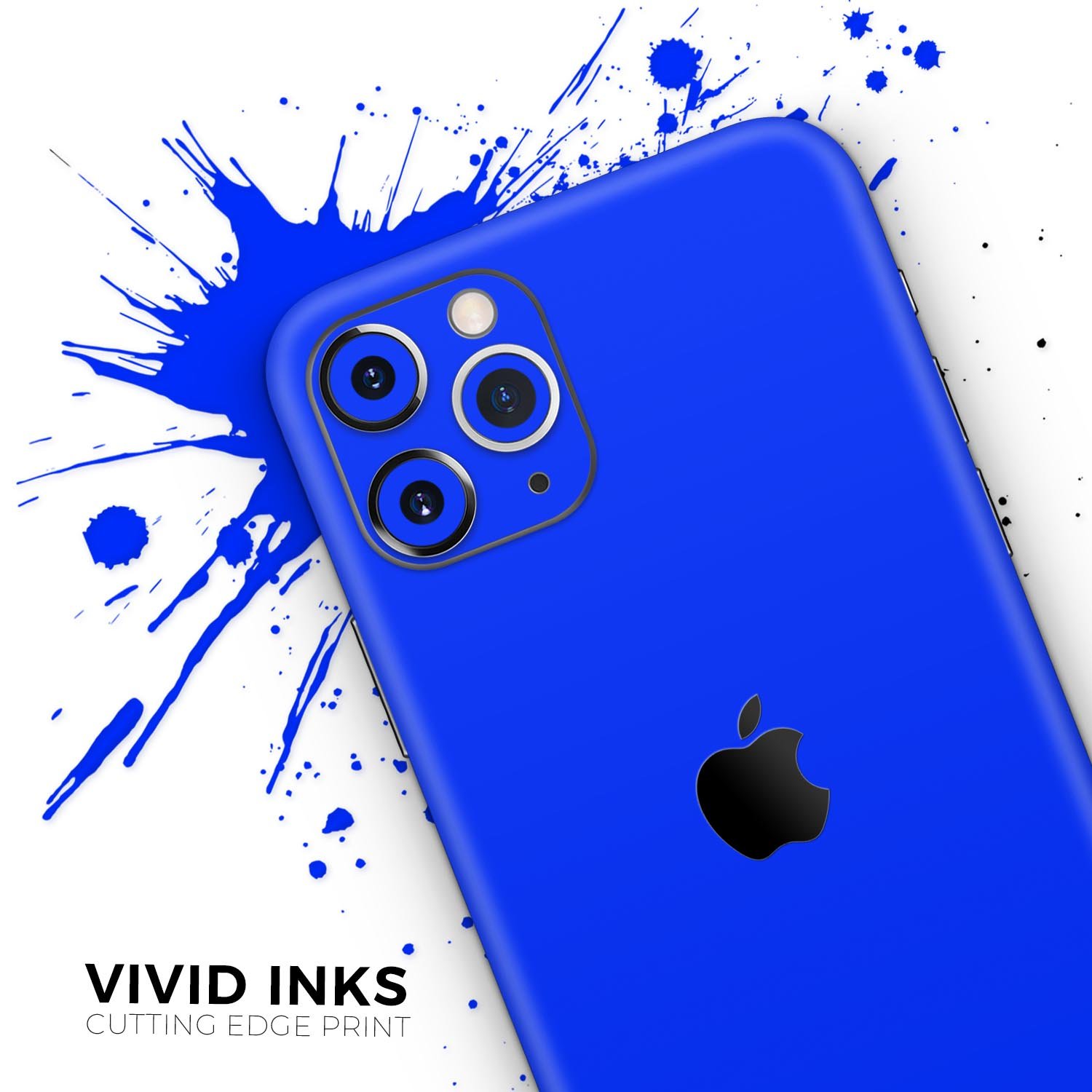 Solid Royal Blue Skin-Kit for Apple iPhone 14 and 13, showcasing a sleek design and premium vinyl material.