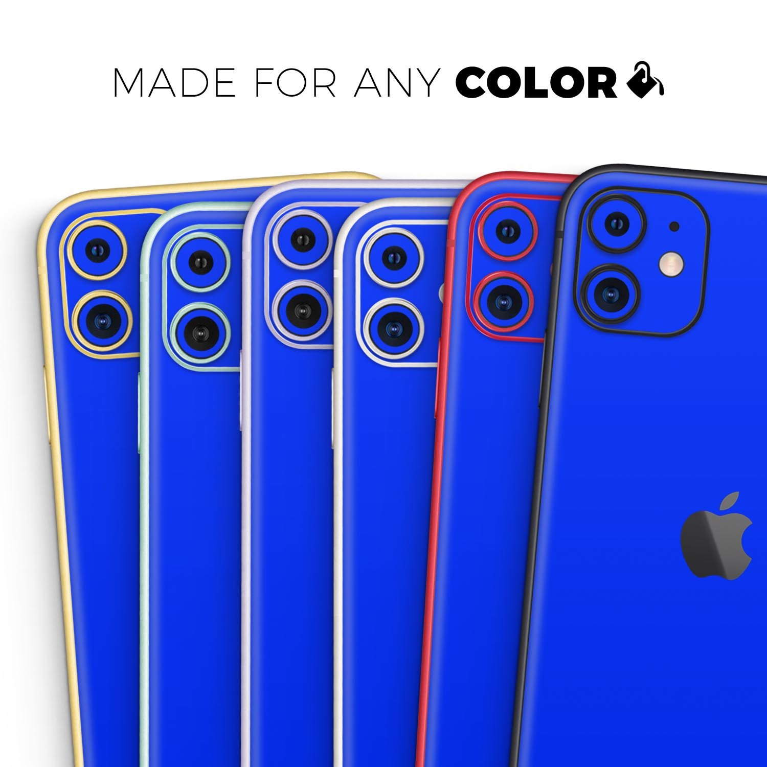 Solid Royal Blue Skin-Kit for Apple iPhone 14 and 13, showcasing a sleek design and premium vinyl material.