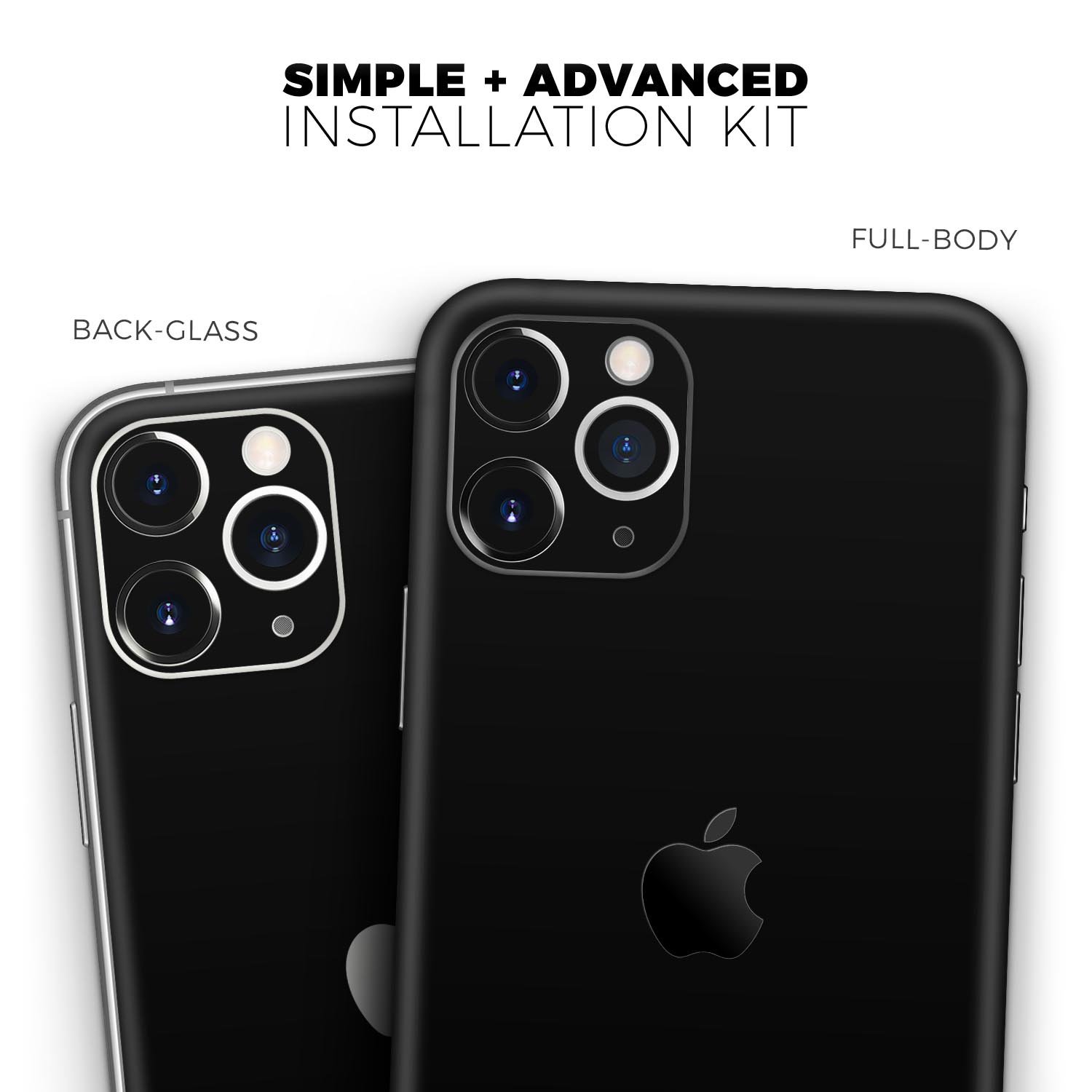 Solid State Black Skin-Kit for Apple iPhone 14 and 13, showcasing premium vinyl design and sleek finish.