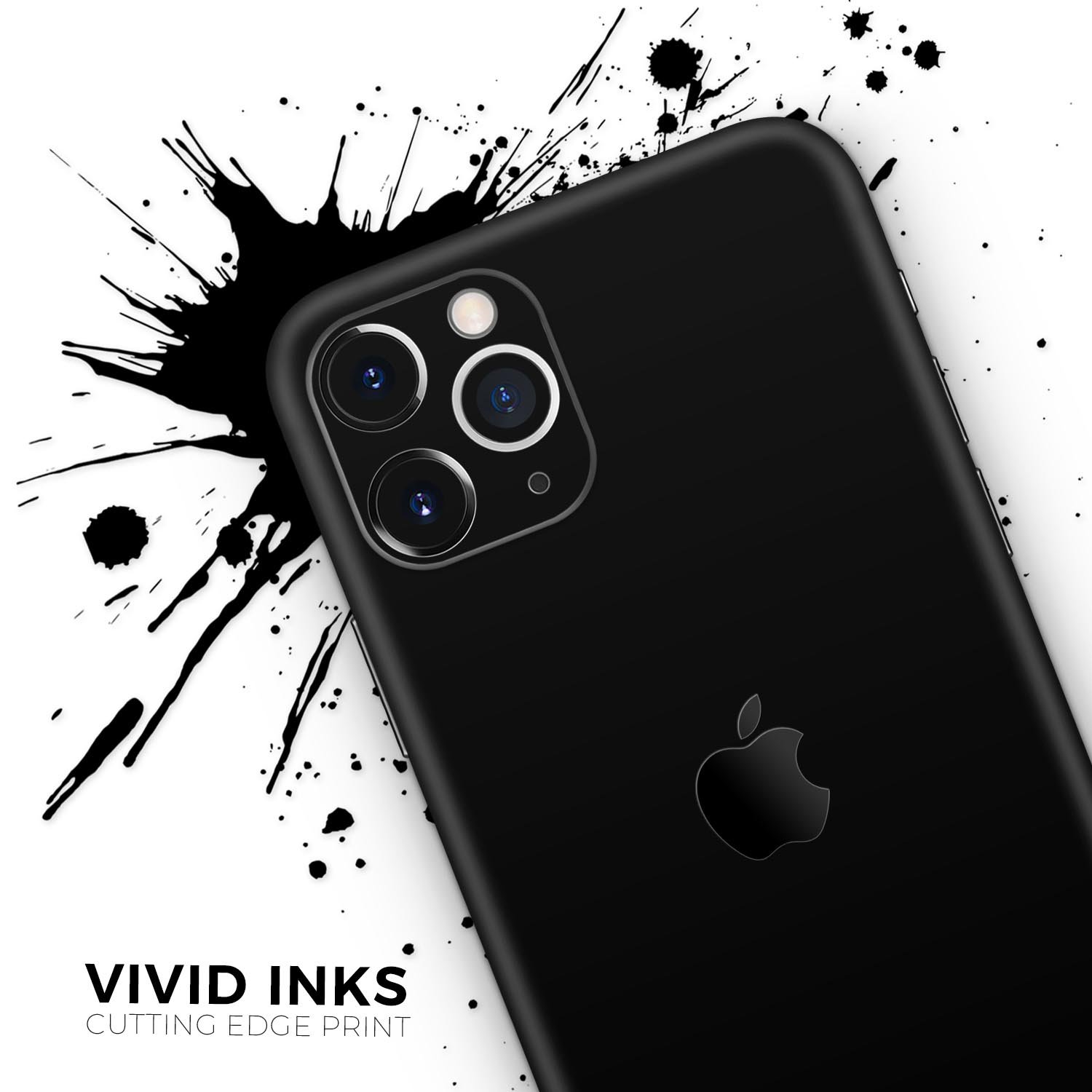 Solid State Black Skin-Kit for Apple iPhone 14 and 13, showcasing premium vinyl design and sleek finish.