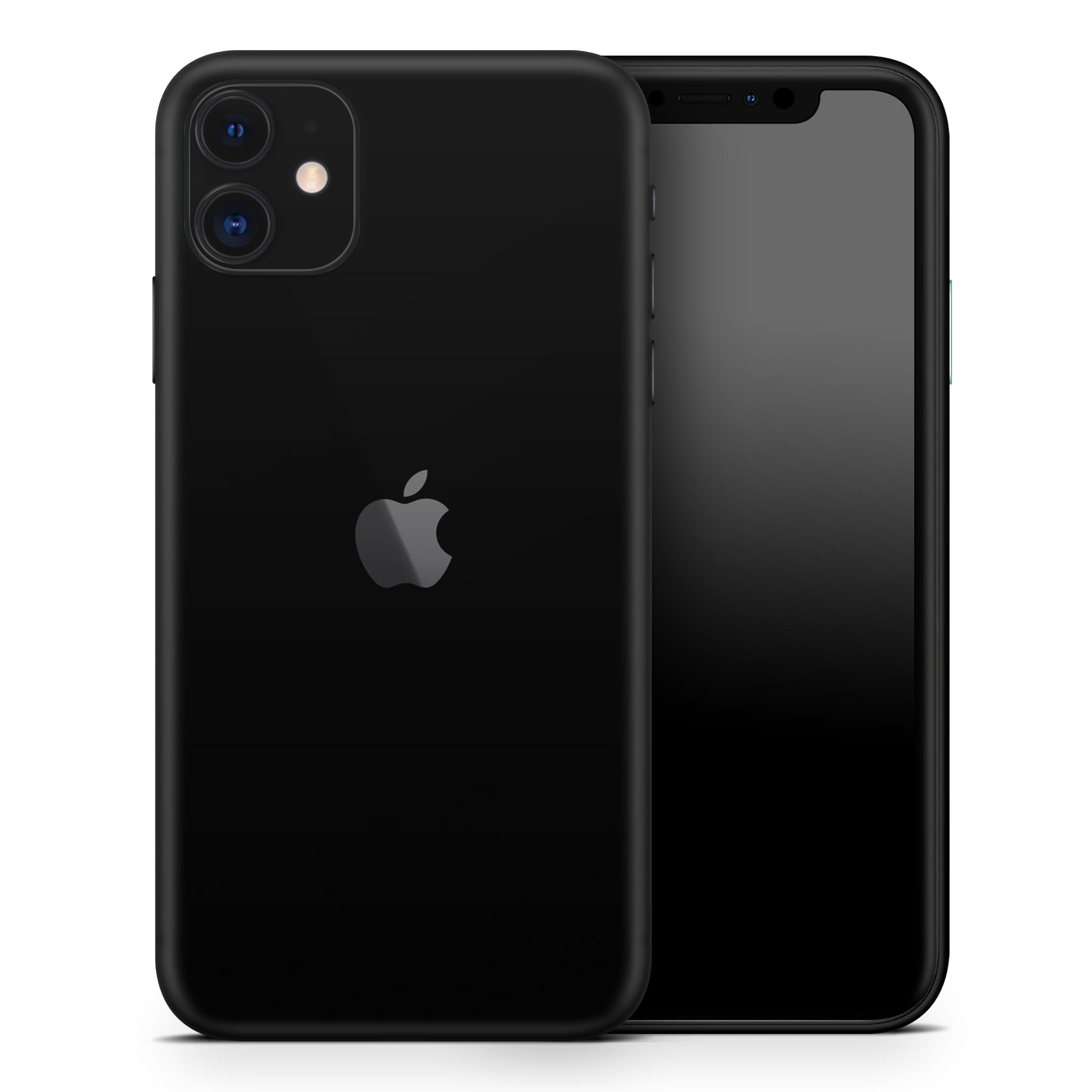 Solid State Black Skin-Kit for Apple iPhone 14 and 13, showcasing premium vinyl design and sleek finish.