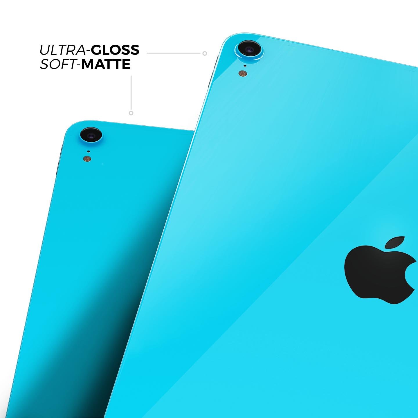 Solid Turquoise Blue Full Body Skin Decal for Apple iPad Pro, showcasing vibrant color and sleek design.