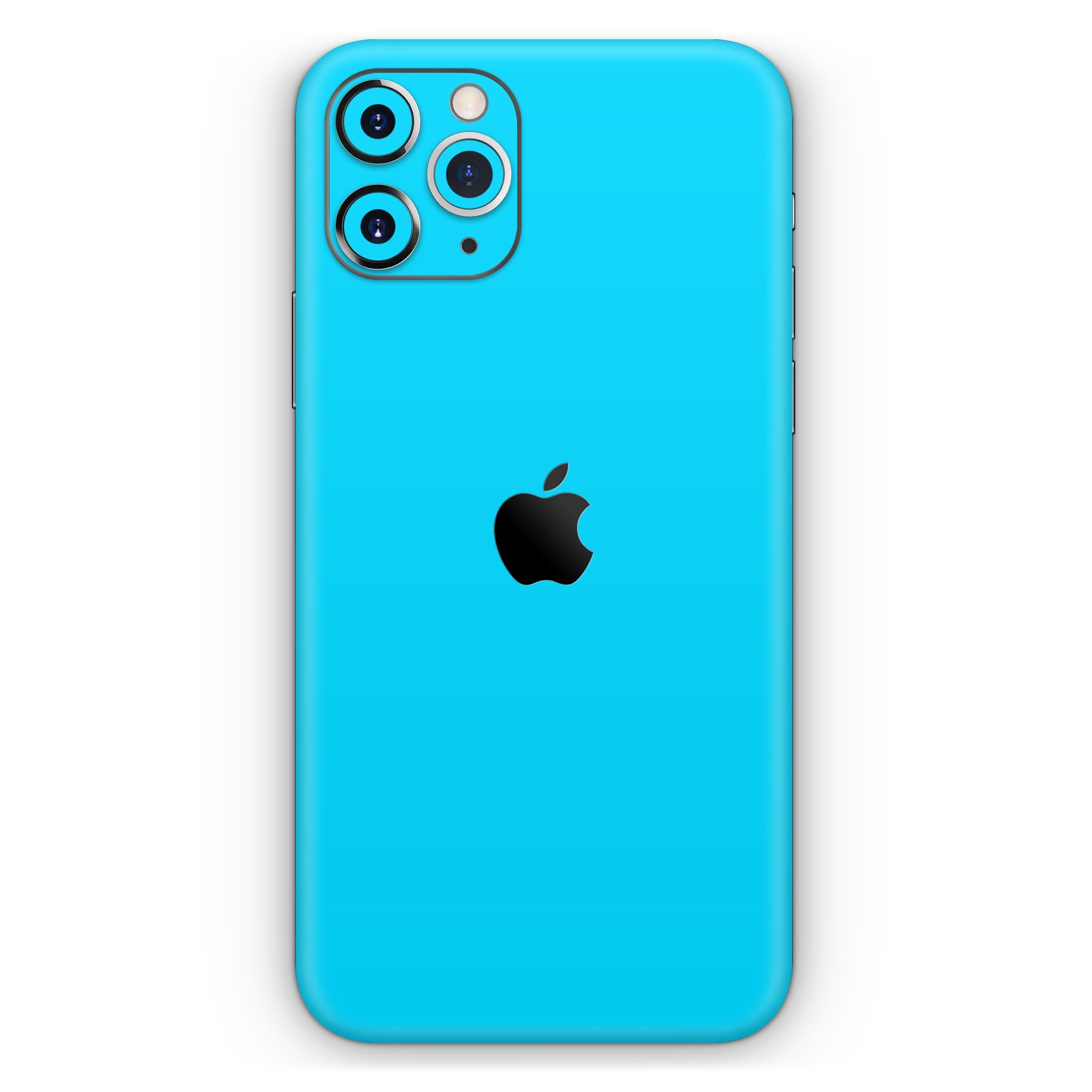 Solid Turquoise Blue Skin-Kit for Apple iPhone 14, showcasing a sleek design and vibrant color.