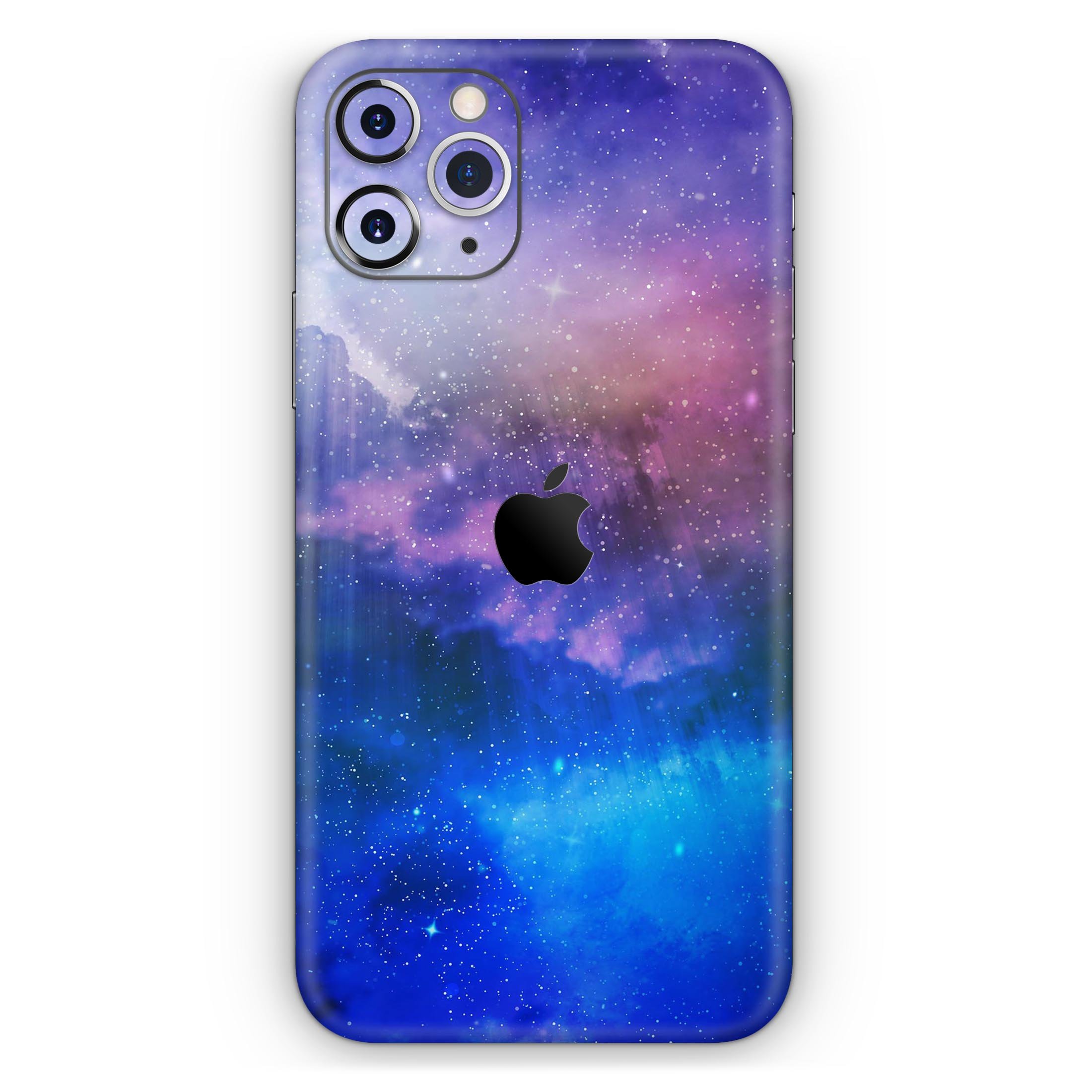 Space Light Rays Skin-Kit for Apple iPhone 14 and 13, showcasing vibrant design and premium vinyl material.