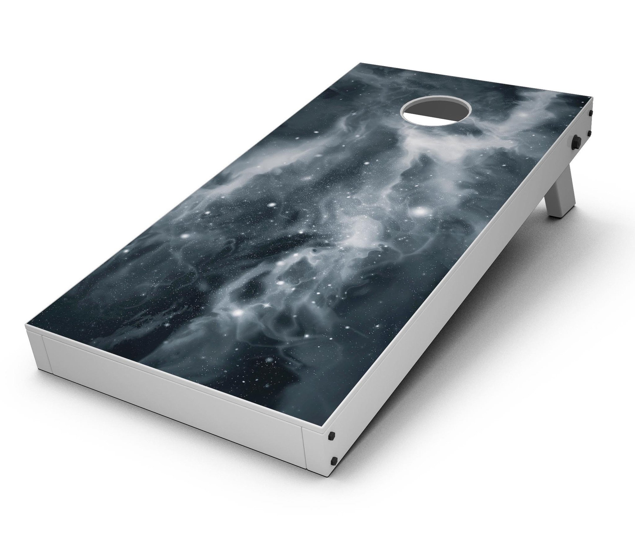 Space Marble CornHole Board Skin Decal Kit showcasing vibrant colors and unique design for custom Cornhole boards.