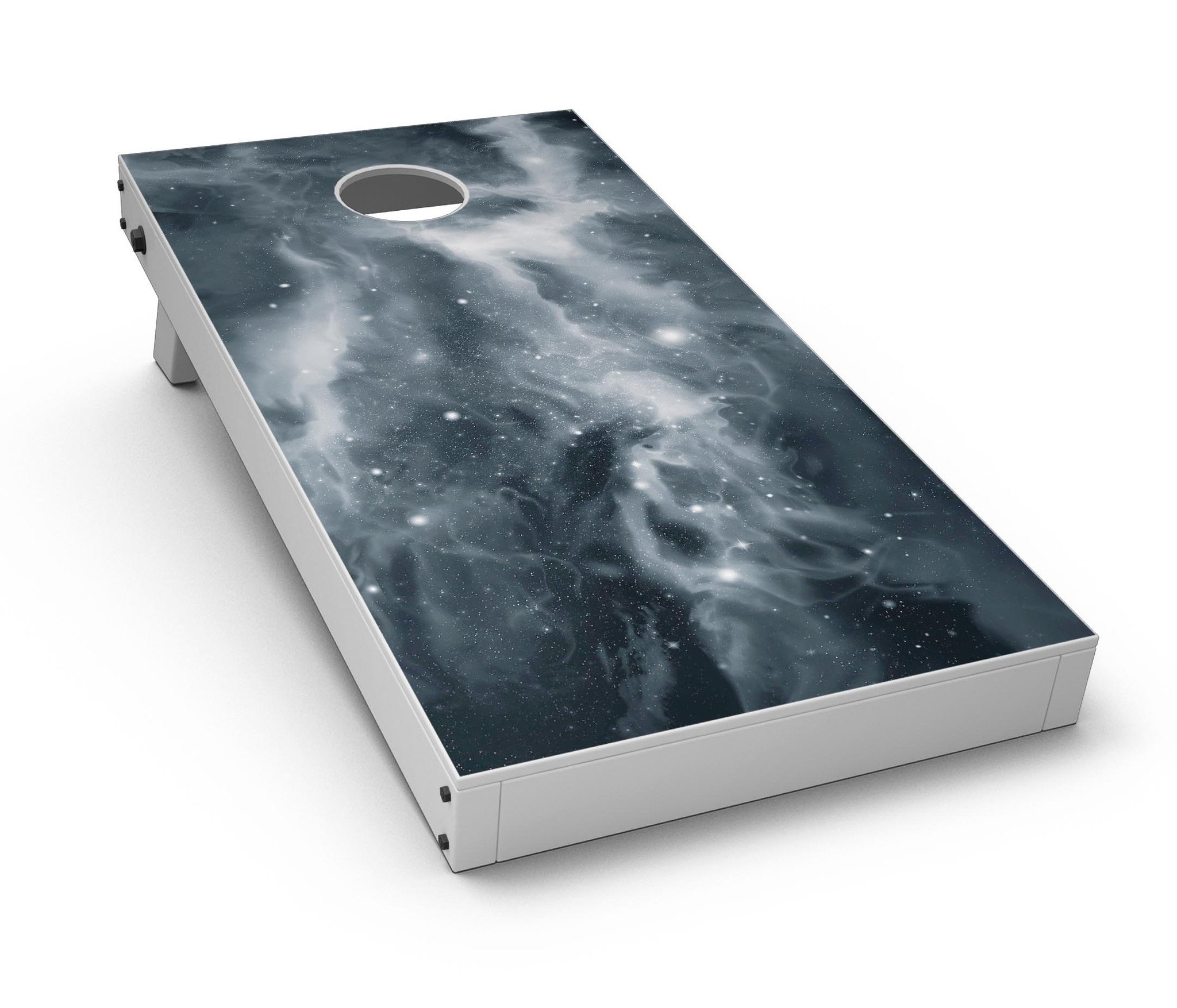 Space Marble CornHole Board Skin Decal Kit showcasing vibrant colors and unique design for custom Cornhole boards.