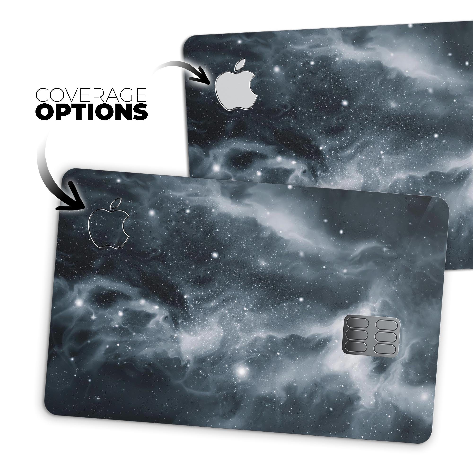 Space Marble Premium Protective Decal Skin-Kit for Apple Card, showcasing its sleek design and high-quality finish.