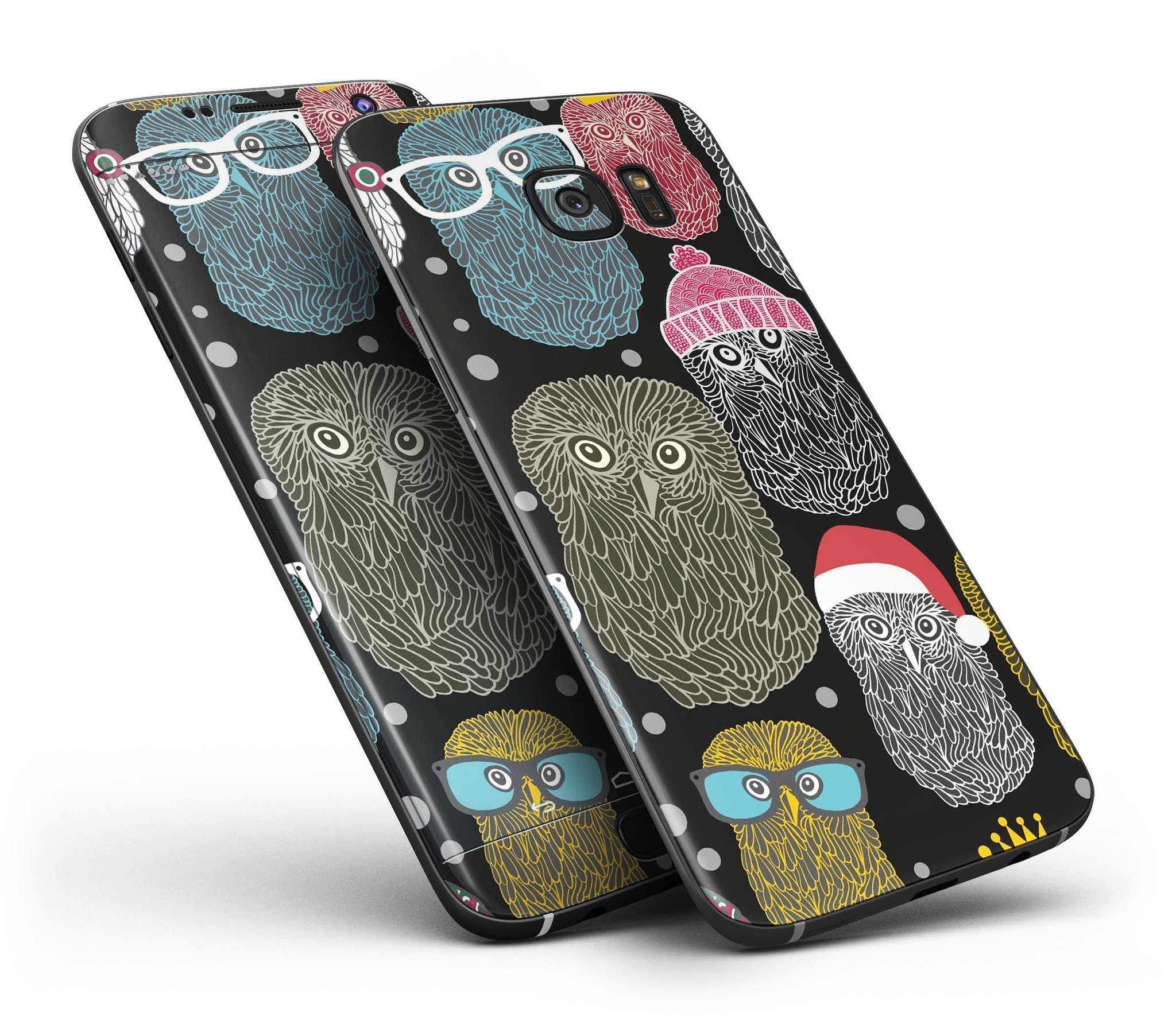 Spaced Out Owls Full Body Skin-Kit for Samsung Galaxy S7, featuring a whimsical owl design on premium vinyl.