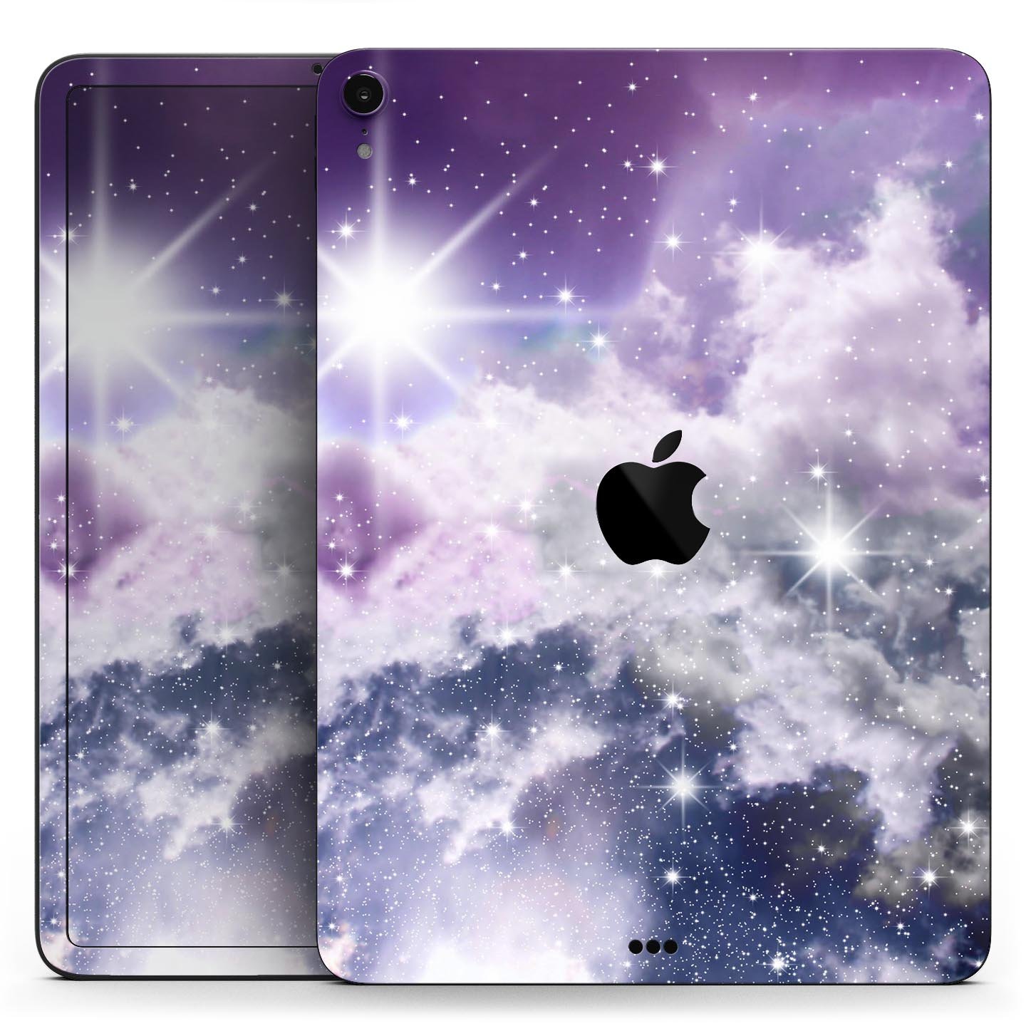 Sparkly Space Full Body Skin Decal for Apple iPad Pro 12.9", showcasing its vibrant design and premium finish.