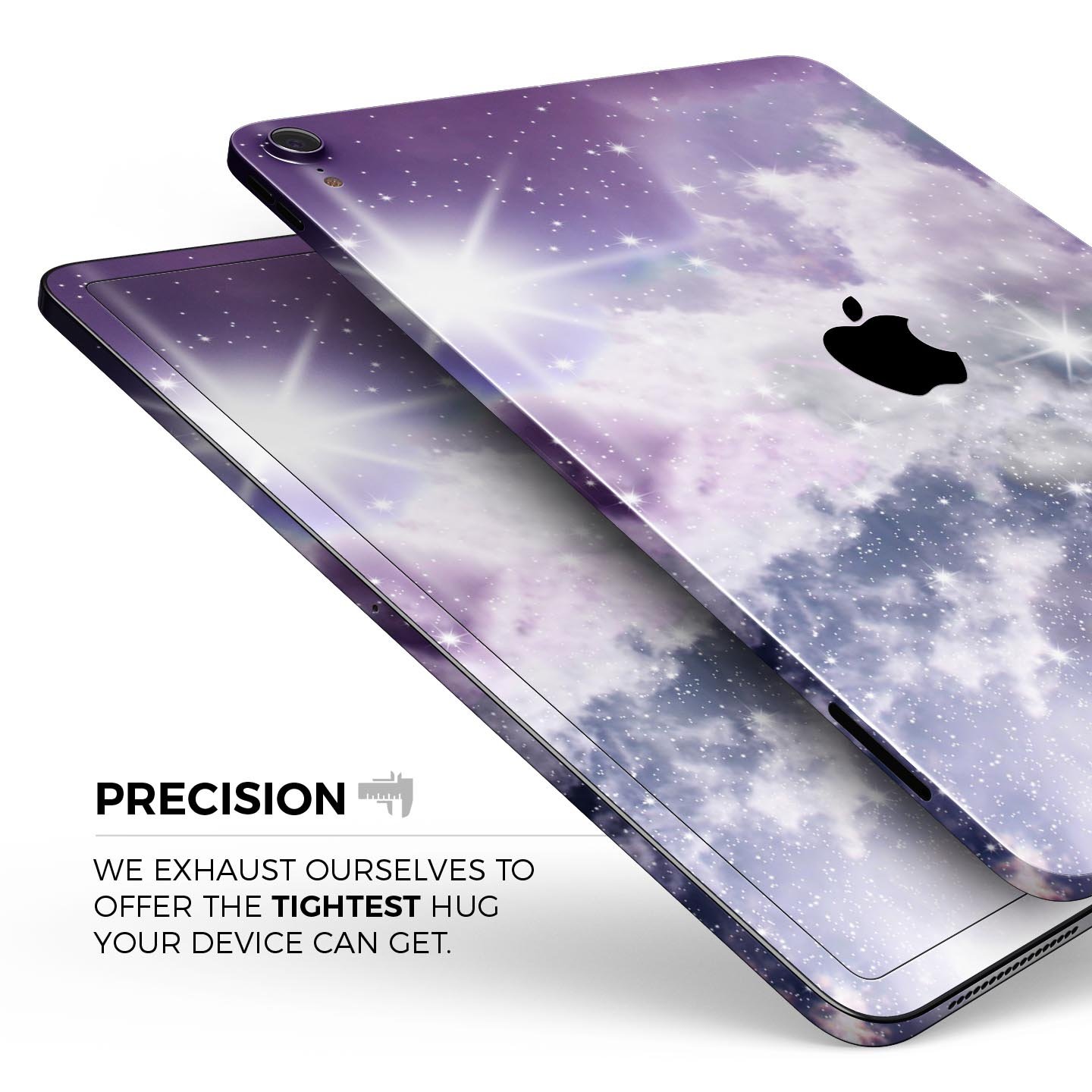 Sparkly Space Full Body Skin Decal for Apple iPad Pro 12.9", showcasing its vibrant design and premium finish.