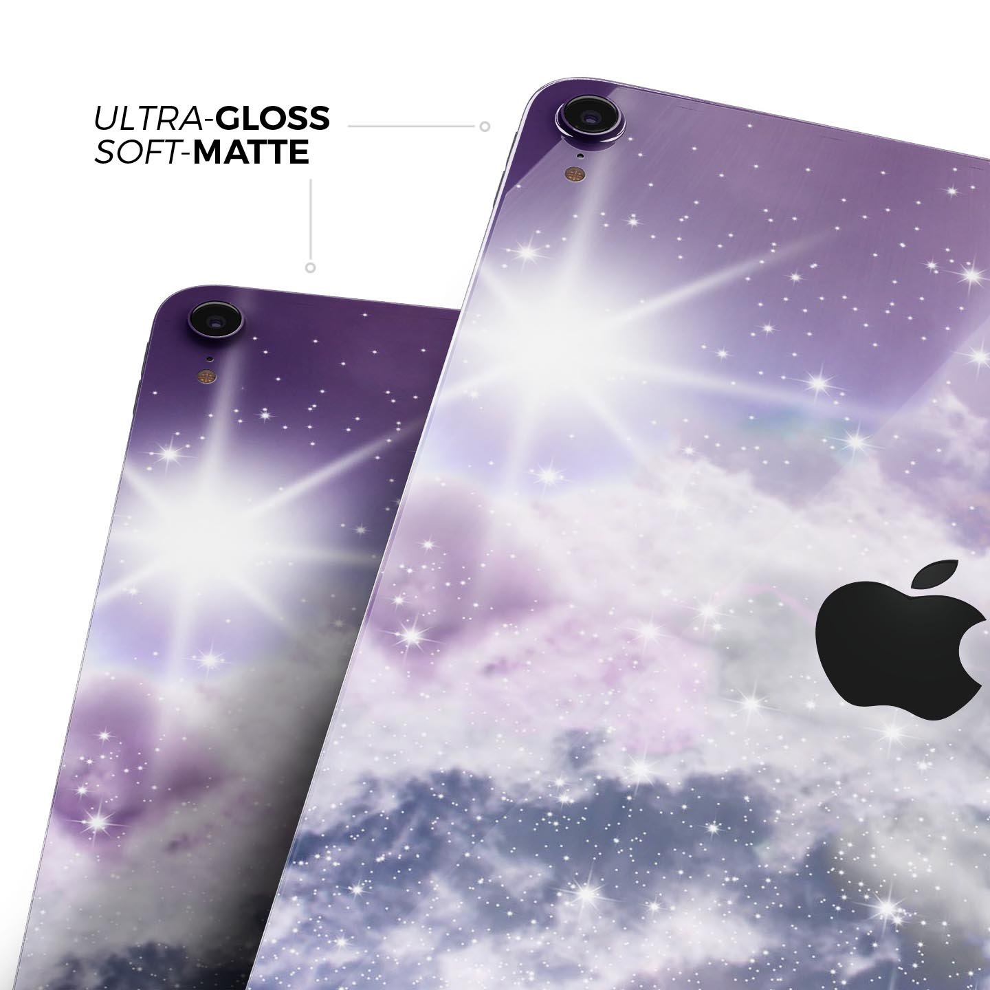 Sparkly Space Full Body Skin Decal for Apple iPad Pro 12.9", showcasing its vibrant design and premium finish.