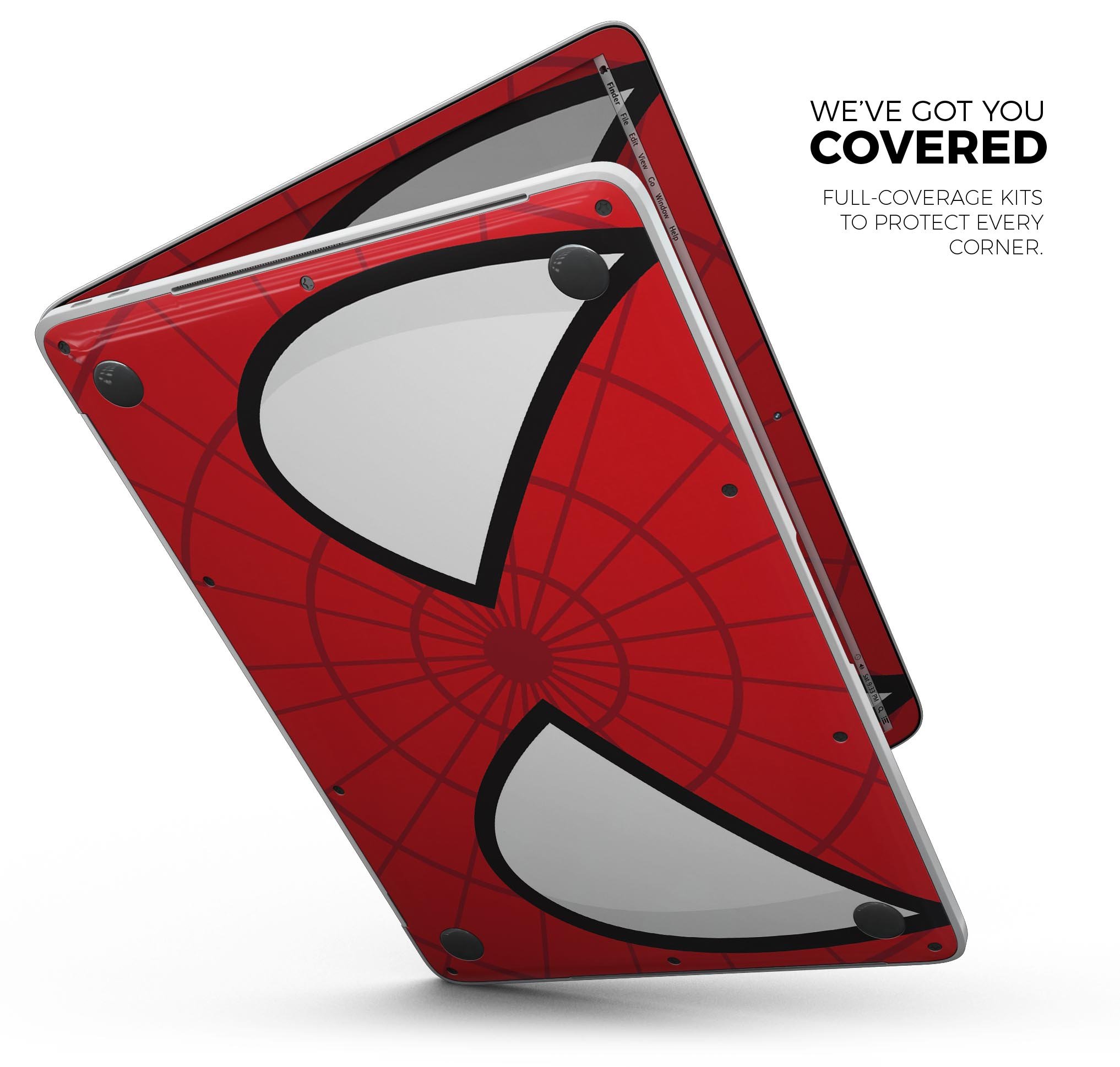 Spider Super Hero Wars Skin Decal Wrap Kit for Apple MacBook, showcasing vibrant superhero graphics and a sleek design.