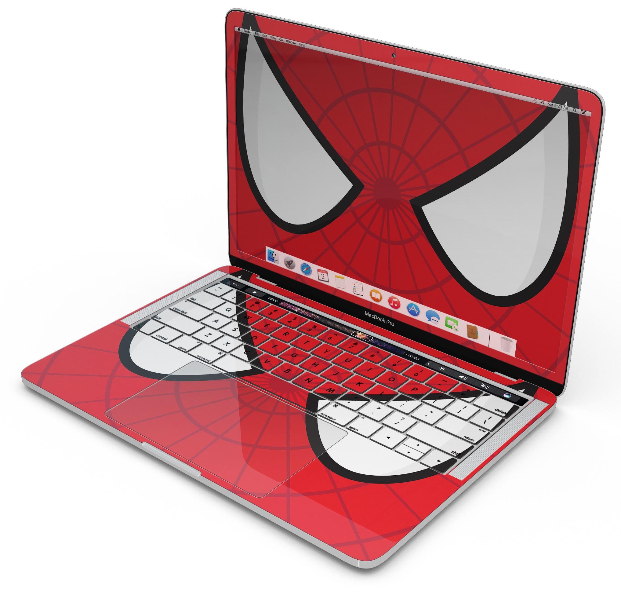 Spider Super Hero Wars Skin Decal Wrap Kit for Apple MacBook, showcasing vibrant superhero graphics and a sleek design.