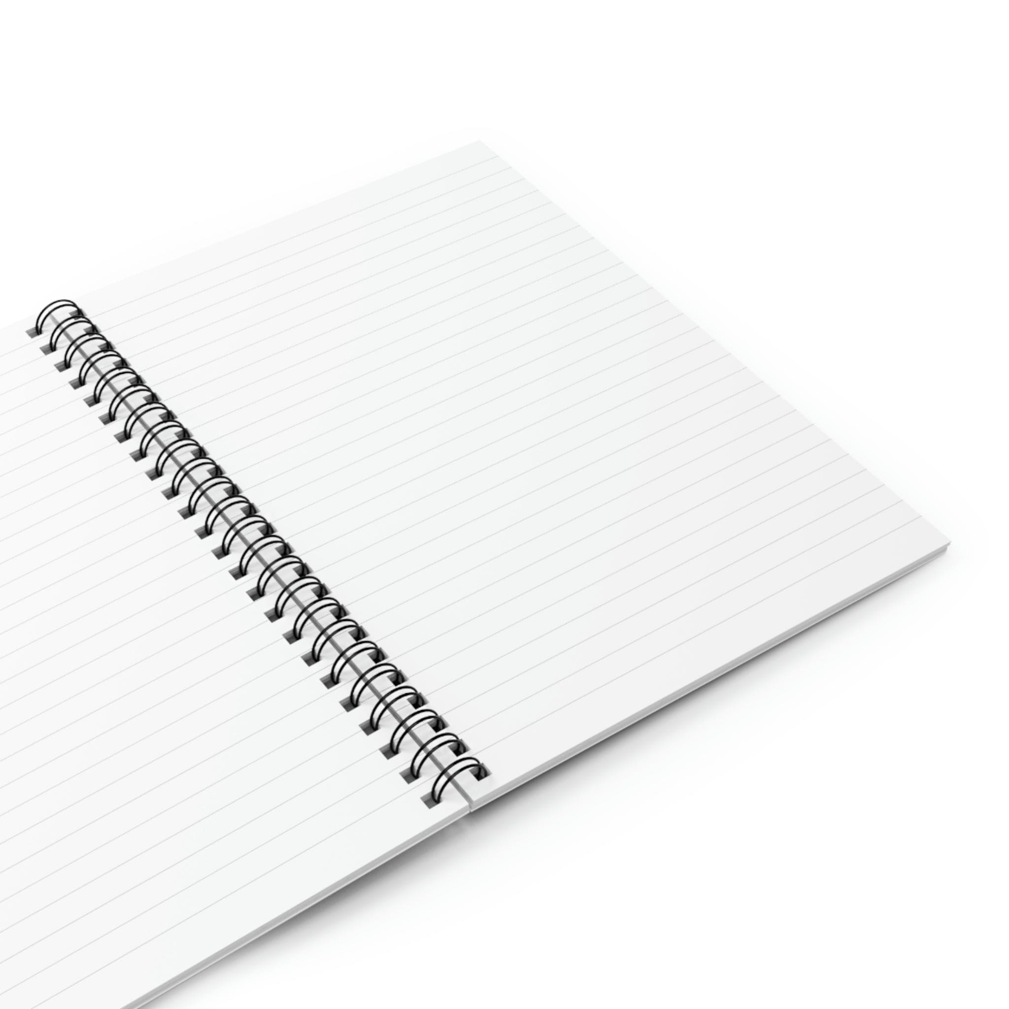 Spiral notebook featuring a Mom graphic on the cover, showcasing ruled line pages and a durable design.